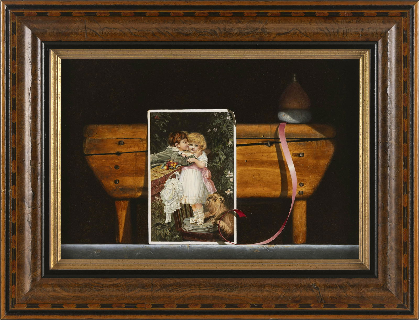 ROBERT BOCK (Connecticut, 20th Century), ìFirst Loveî, Oil on panel, 10.5î x 16î (1 of 2)