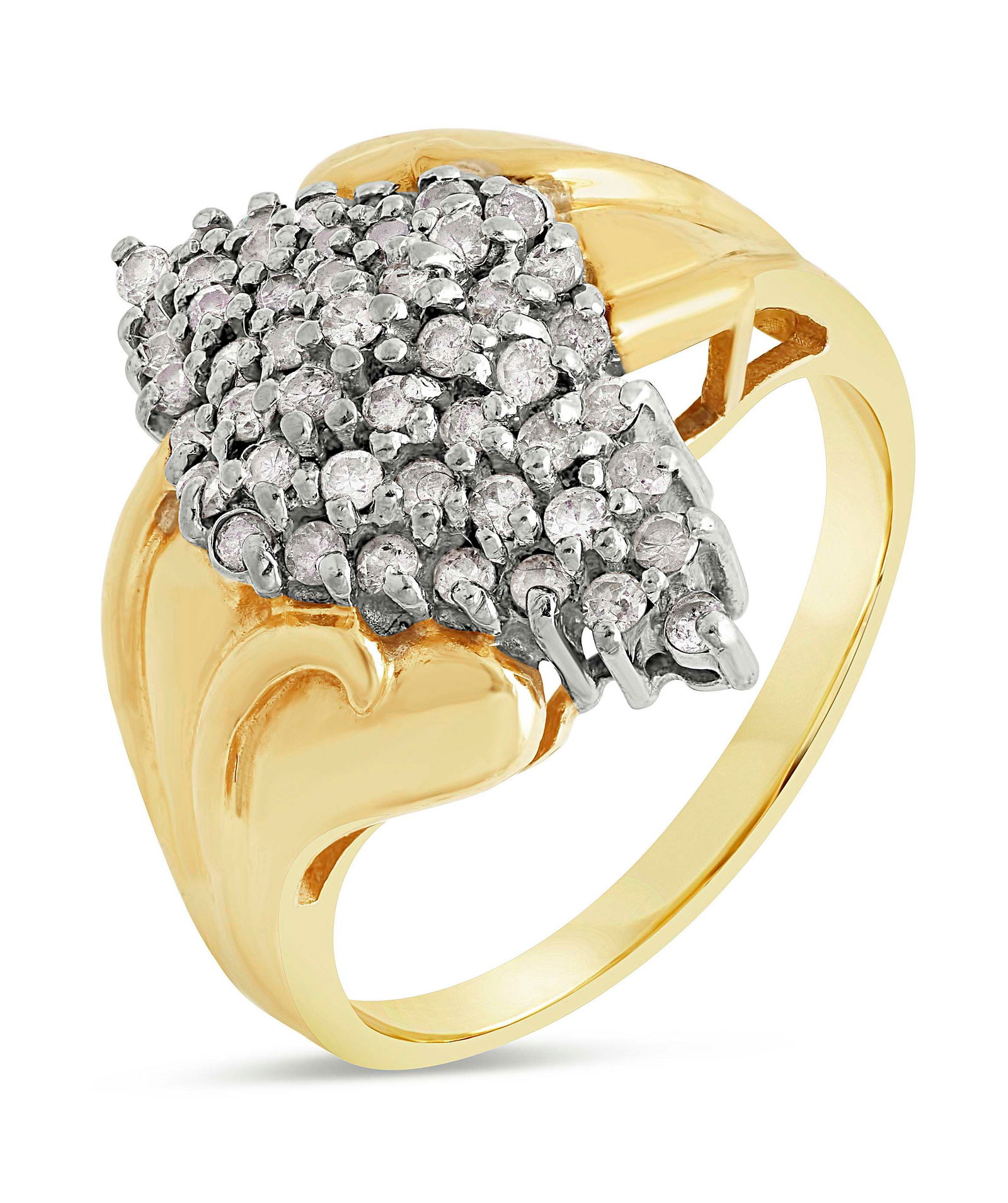 14KT YELLOW AND WHITE GOLD AND DIAMOND CLUSTER RING Approx. 3.09 total dwt. (1 of 1)