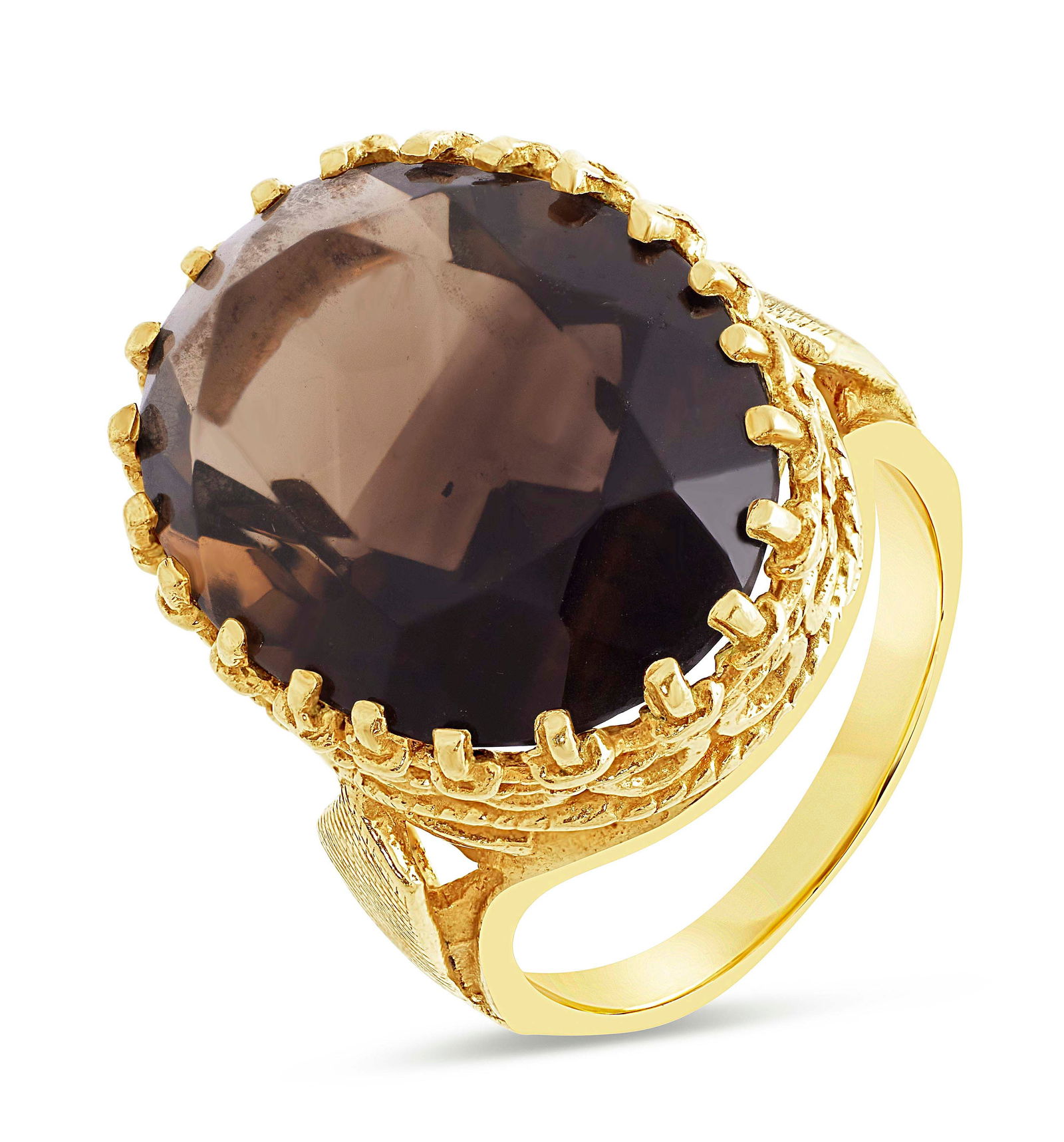 14KT YELLOW GOLD AND SMOKEY QUARTZ RING Approx. 5.37 total dwt. (1 of 1)