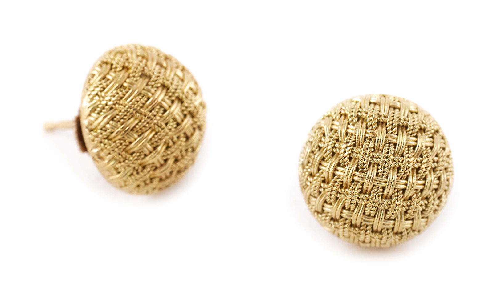 PAIR OF 18KT YELLOW GOLD DOME EARRINGS Italy Approx. 2.69 total dwt. (1 of 2)