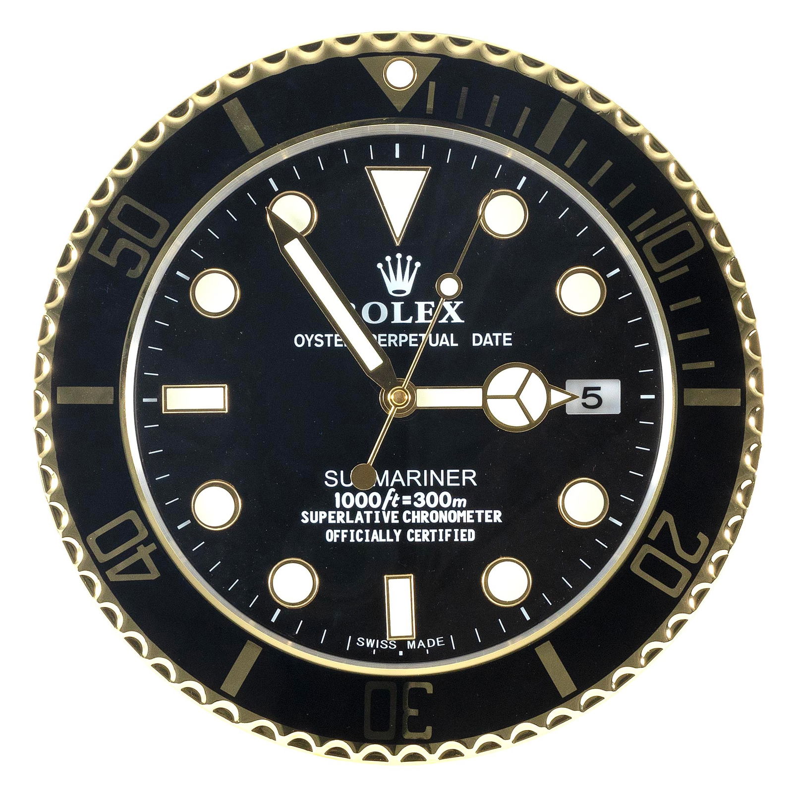 Rolex Dealers Display Wall Clock Contemporary Diameter 13.5”. Auction