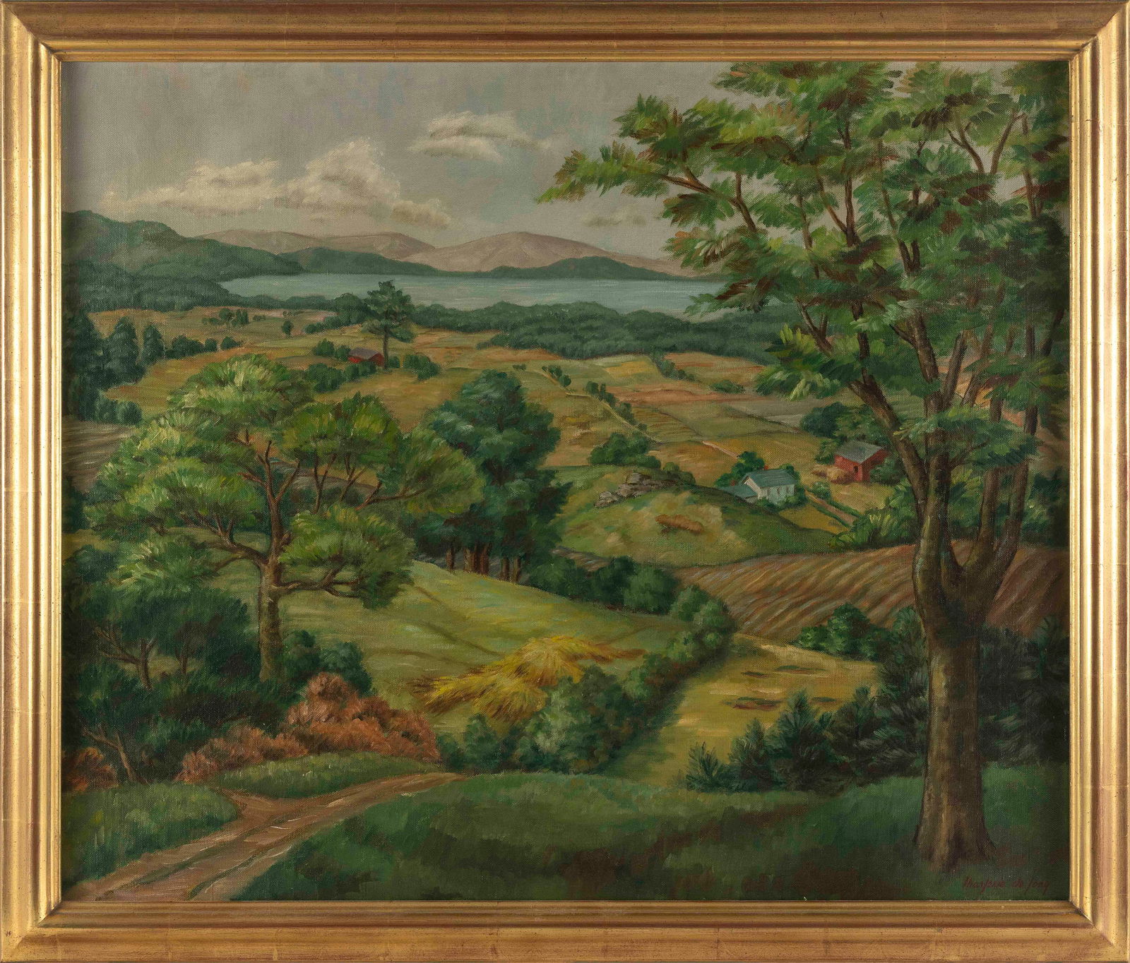 MARJORIE DE LONG (America, 20th Century), Rolling meadows., Oil on canvas, 25” x 30”. (1 of 2)