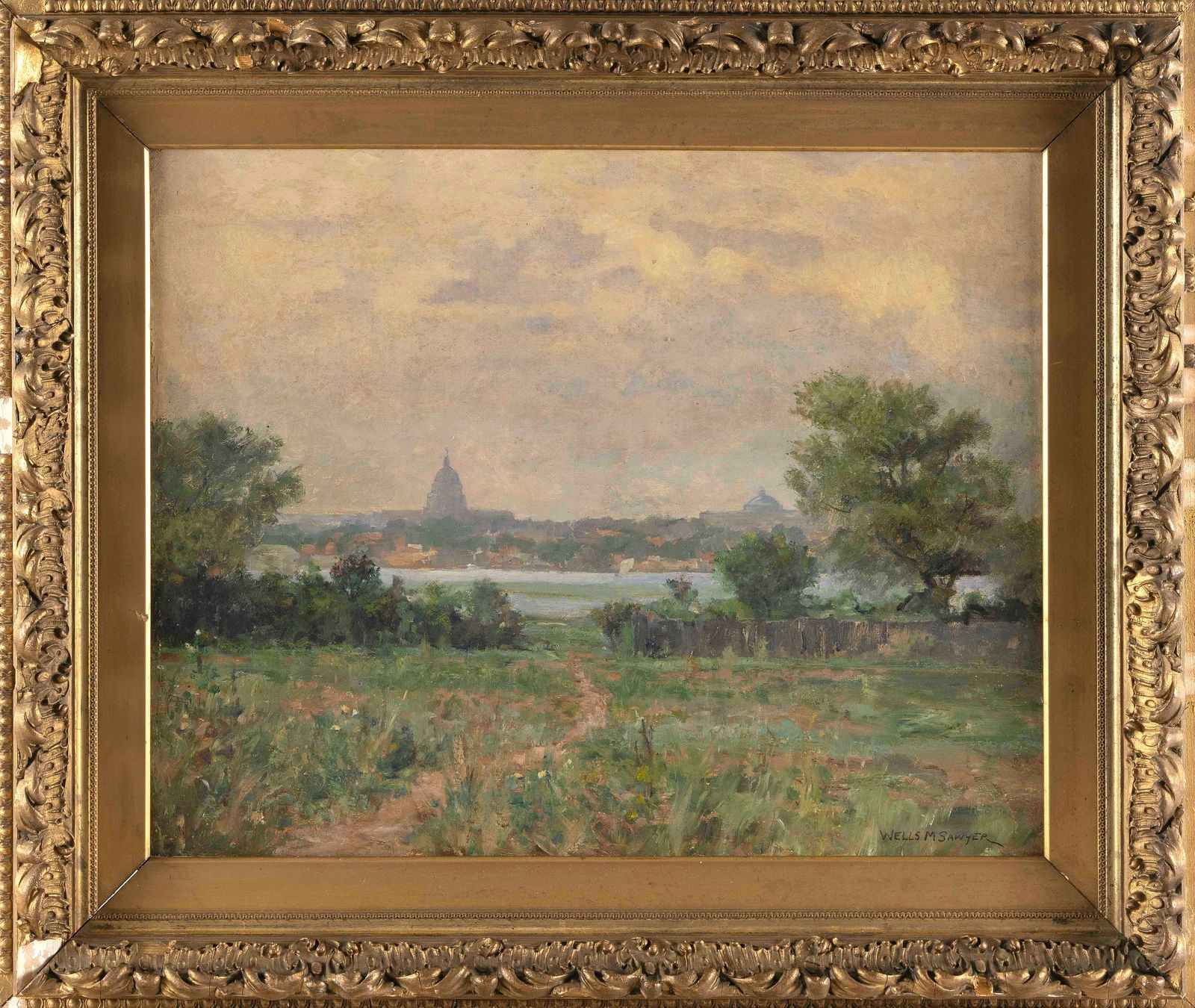 WELLS MOSES SAWYER (Washington, D.C./Florida/Iowa, 1863-1961), Distant view of the Capitol., Oil on (1 of 4)