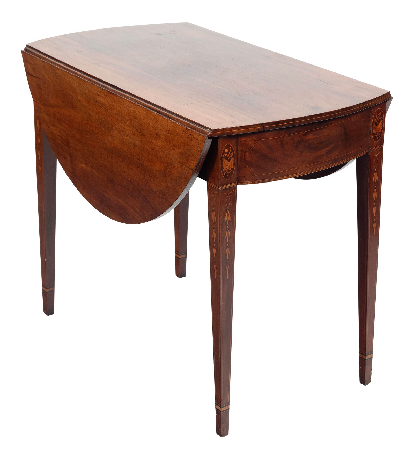 HEPPLEWHITE PEMBROKE TABLE Probably Baltimore, Circa 1790 Height 29î. Width 19î plus two (1 of 3)