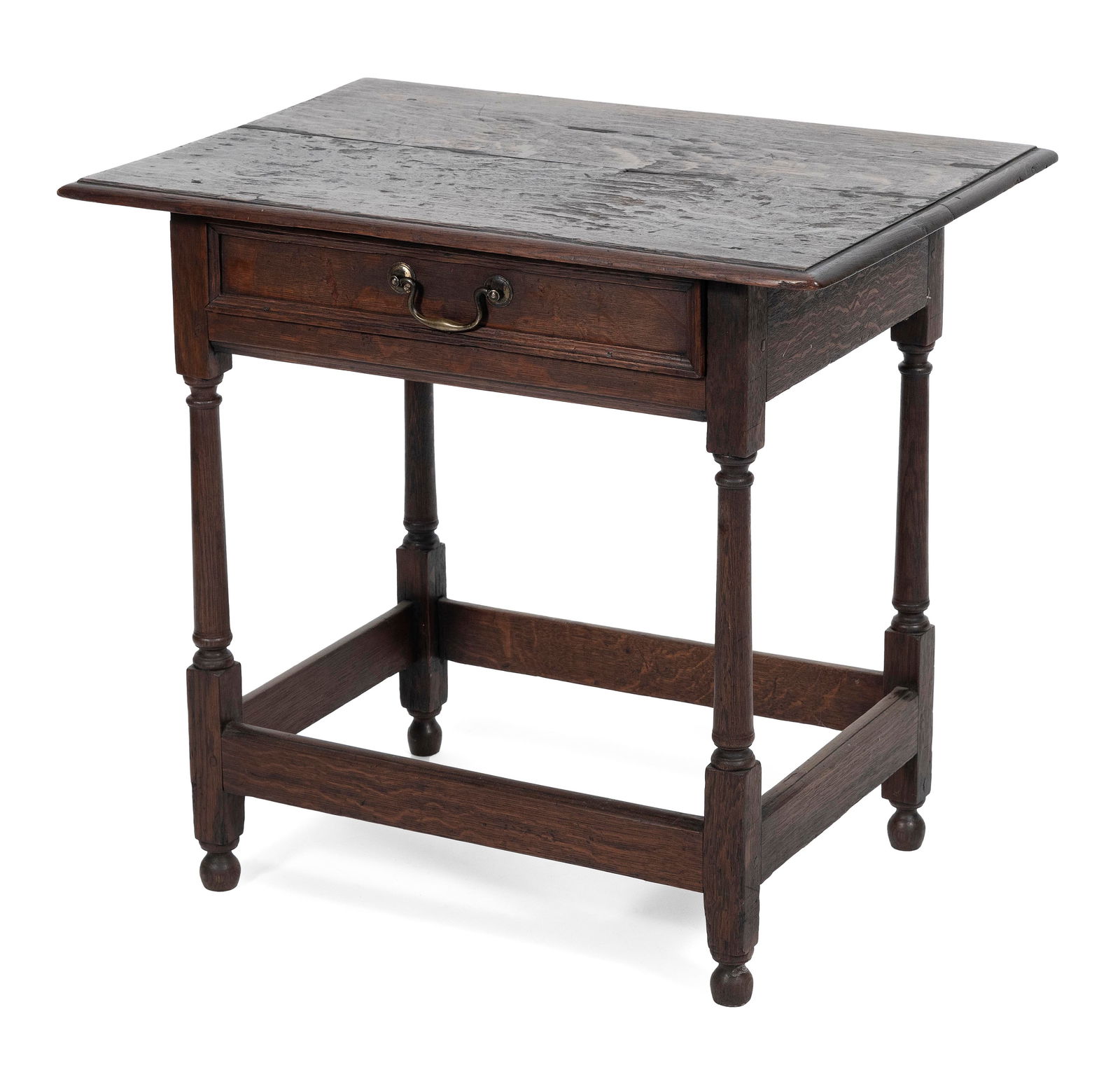 ENGLISH ONE-DRAWER TAVERN TABLE 18th Century Height 26.25î. Width 28.75î. Depth 19.5î (1 of 2)
