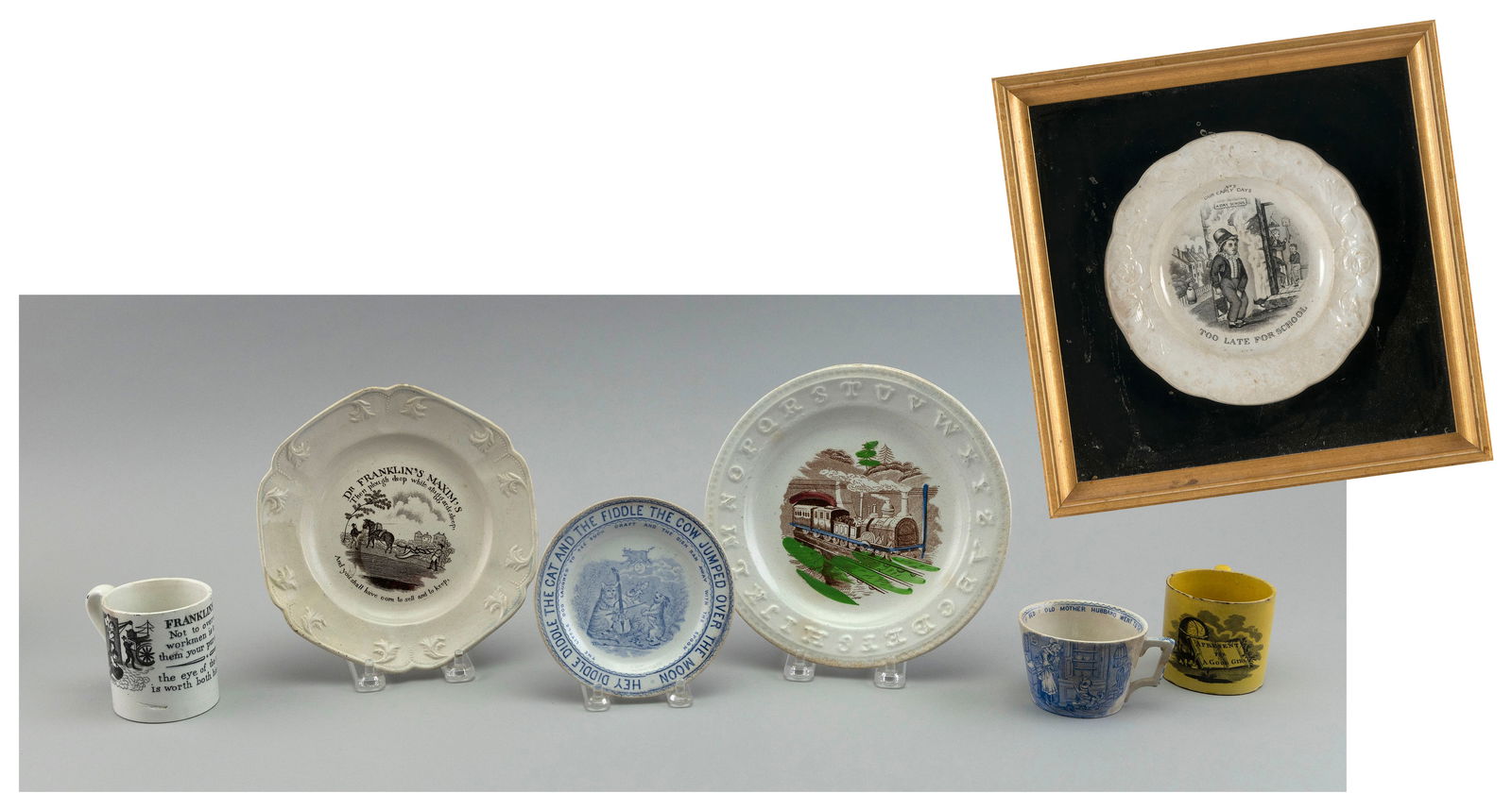 SEVEN CERAMIC CHILDRENíS ITEMS 19th Century (1 of 5)