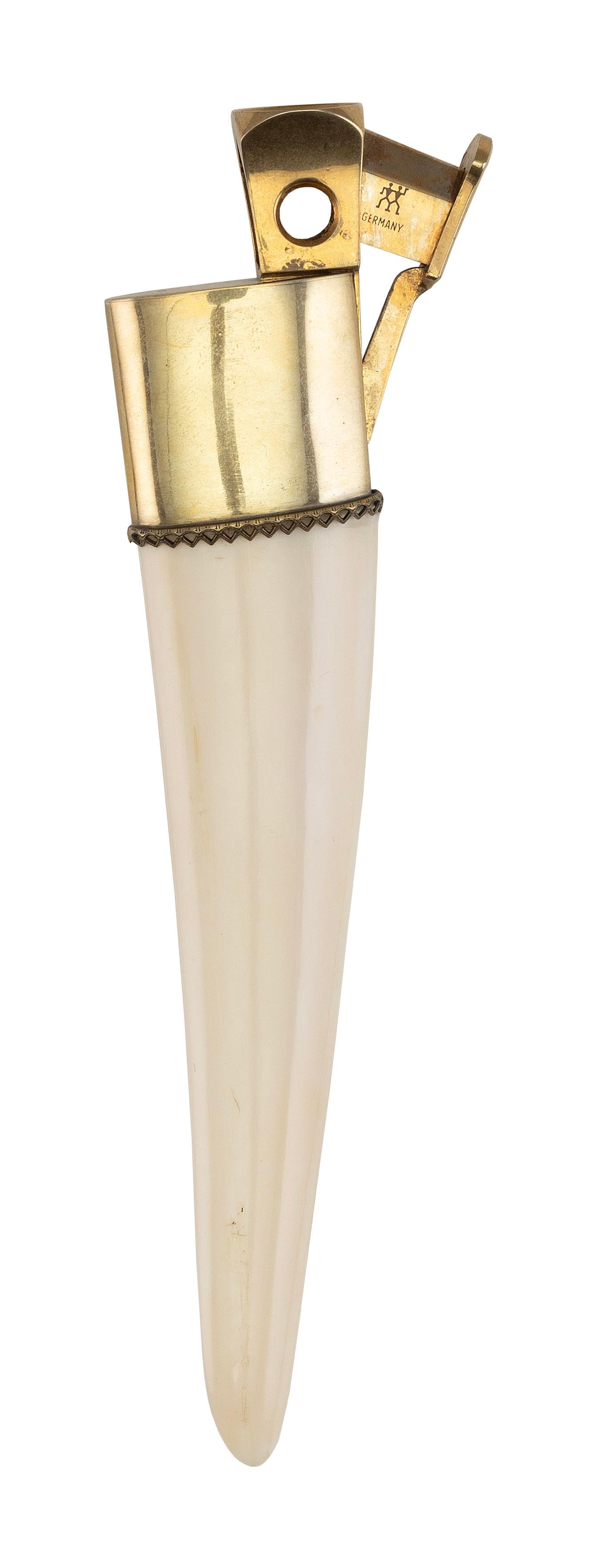 BRASS AND WALRUS TUSK CIGAR CUTTER Circa 1900 Length 7.5î.: BRASS AND WALRUS TUSK CIGAR CUTTER Circa 1900 Length 7.5î.