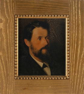 AMERICAN SCHOOL (19th Century,), Portrait of a man., Oil on board, 11" x 9". Framed 15.5" x 14".: AMERICAN SCHOOL19th CenturyPortrait of a man. Unsigned.Oil on board, 11&quot; x 9&quot;. Framed 15.5&quot; x 14&quot;.