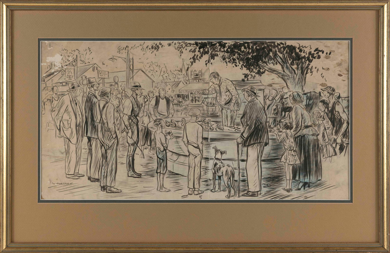 WALLACE MORGAN (New York, 1873-1948), ìMr. Bodfish buys a horseî., Watercolor on paper, (1 of 2)