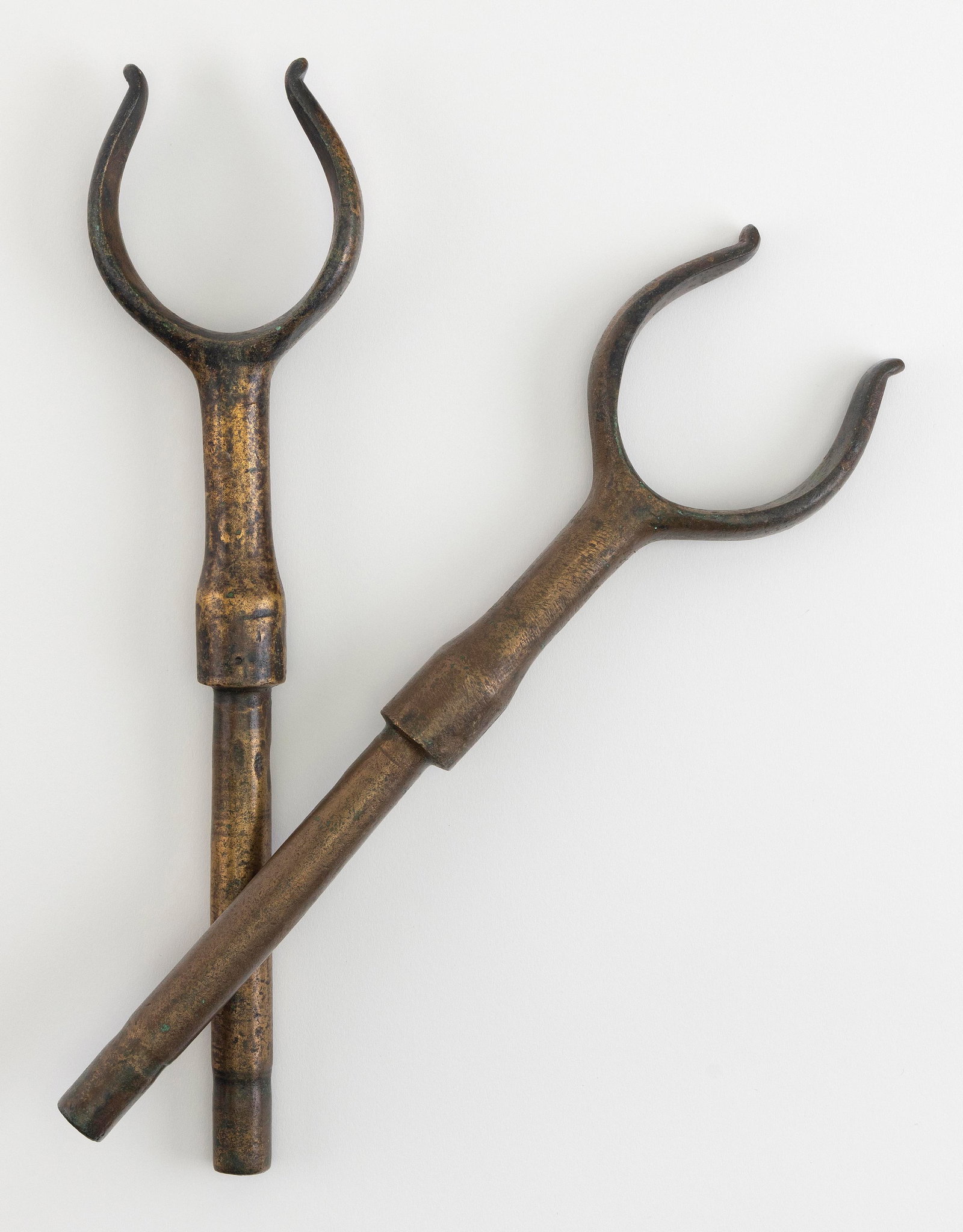 PAIR OF BRONZE OARLOCKS 19th Century Lengths 13.5î.: PAIR OF BRONZE OARLOCKS 19th Century Lengths 13.5î.