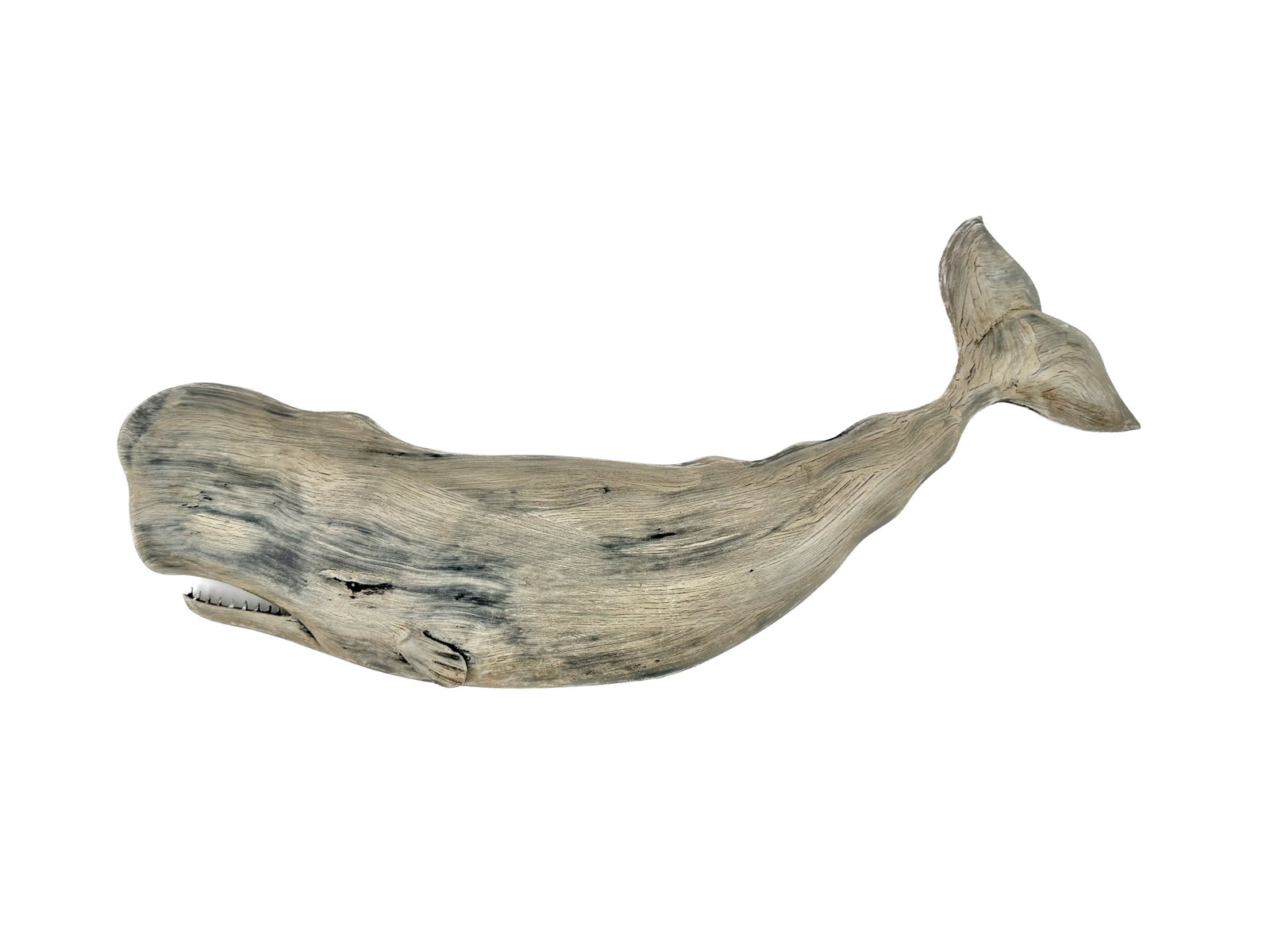 ROGER MITCHELL CARVED AND PAINTED WOODEN SPERM WHALE PLAQUE Contemporary Length 25î.: ROGER MITCHELL CARVED AND PAINTED WOODEN SPERM WHALE PLAQUE Contemporary Length 25î.