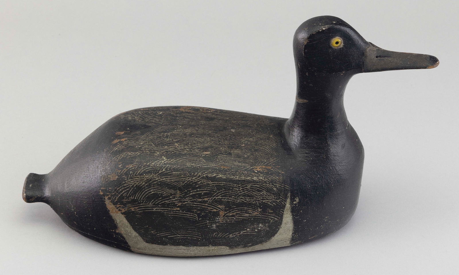 FOLKSY ONTARIO BLUEBILL DRAKE DECOY Early 20th Century Length 13î. (1 of 3)