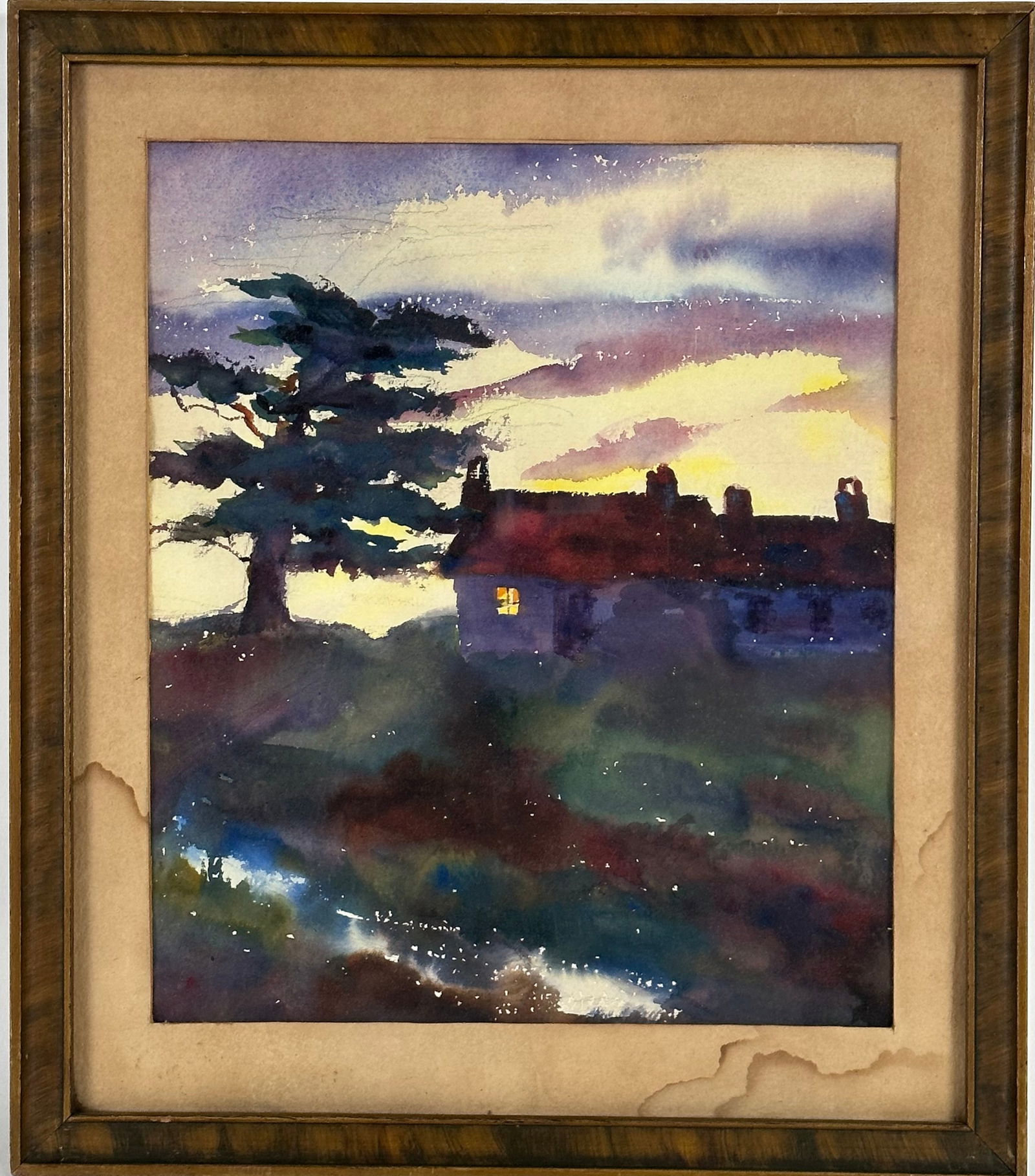 DOROTHY H. SHURTLEFF (New Hampshire, Mid-20th Century), "Evening"., Watercolor on paper, 11.25" x (1 of 1)