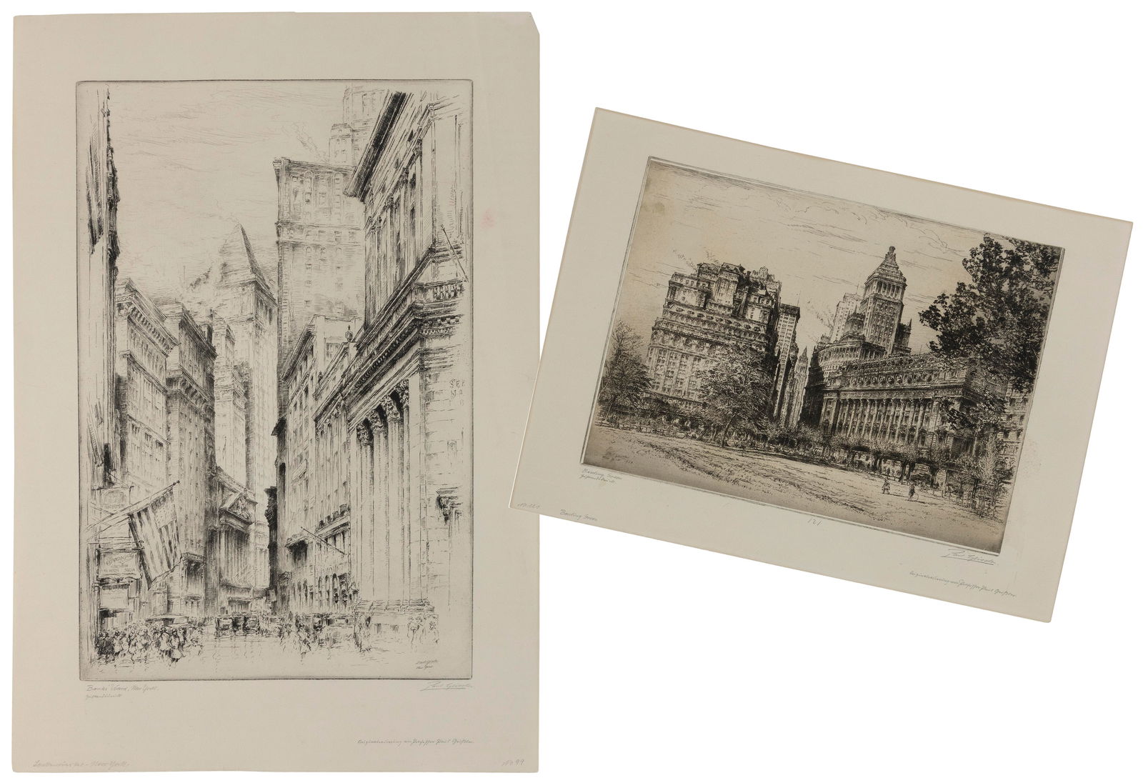PAUL GEISSLER (Germany, 1881-1965), Two New York etchings:, 9î x 12î and 16.5î x (1 of 1)