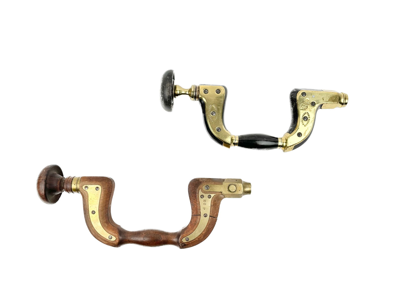 TWO DRILL BRACES Early 20th Century Lengths 13î and 14î. (1 of 1)