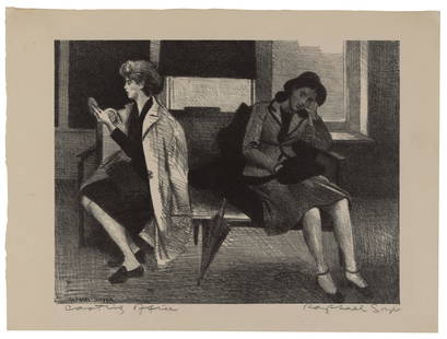 RAPHAEL SOYER (New York, 1899-1987), ìCasting Officeî, 1945., Lithograph, 9.75" x 12.75".: RAPHAEL SOYERNew York, 1899-1987ìCasting Officeî, 1945. Published by Associated American Artists, New York. Edition of 250. Signed and titled in pencil lower margin. Cole 65.Lithograph, 9.75
