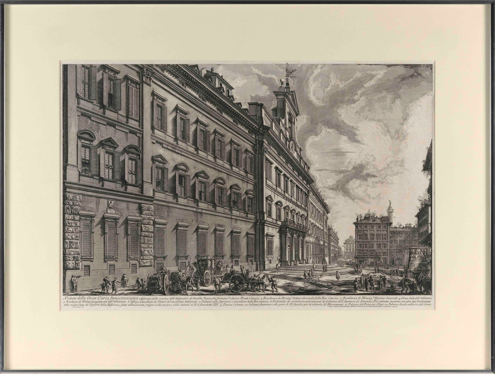 GIOVANNI BATTISTA PIRANESI (Italy, 1720-1778), "Veduta della gran Curia Innocenziana",1753., (1 of 2)