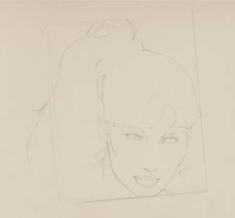 PATRICK NAGEL (California/Ohio/Germany, 1945-1984), Sketch of a woman., Pencil on paper, sheet 14" x: PATRICK NAGELCalifornia/Ohio/Germany, 1945-1984Sketch of a woman. Initialed and numbered "PND 170" left lower edge.Pencil on paper, sheet 14" x 17". Unframed.