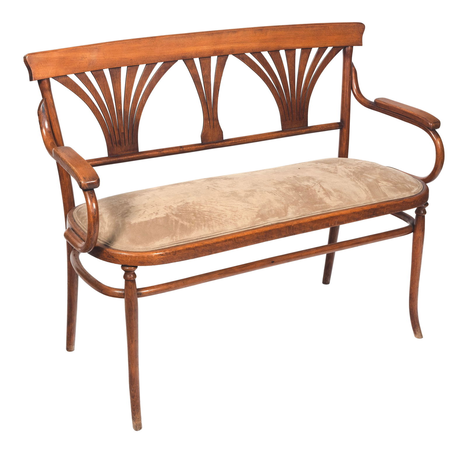 BENTWOOD SETTEE IN THE STYLE OF THONET Late 19th Century Back height 36". Seat height 19". Length 47 (1 of 3)