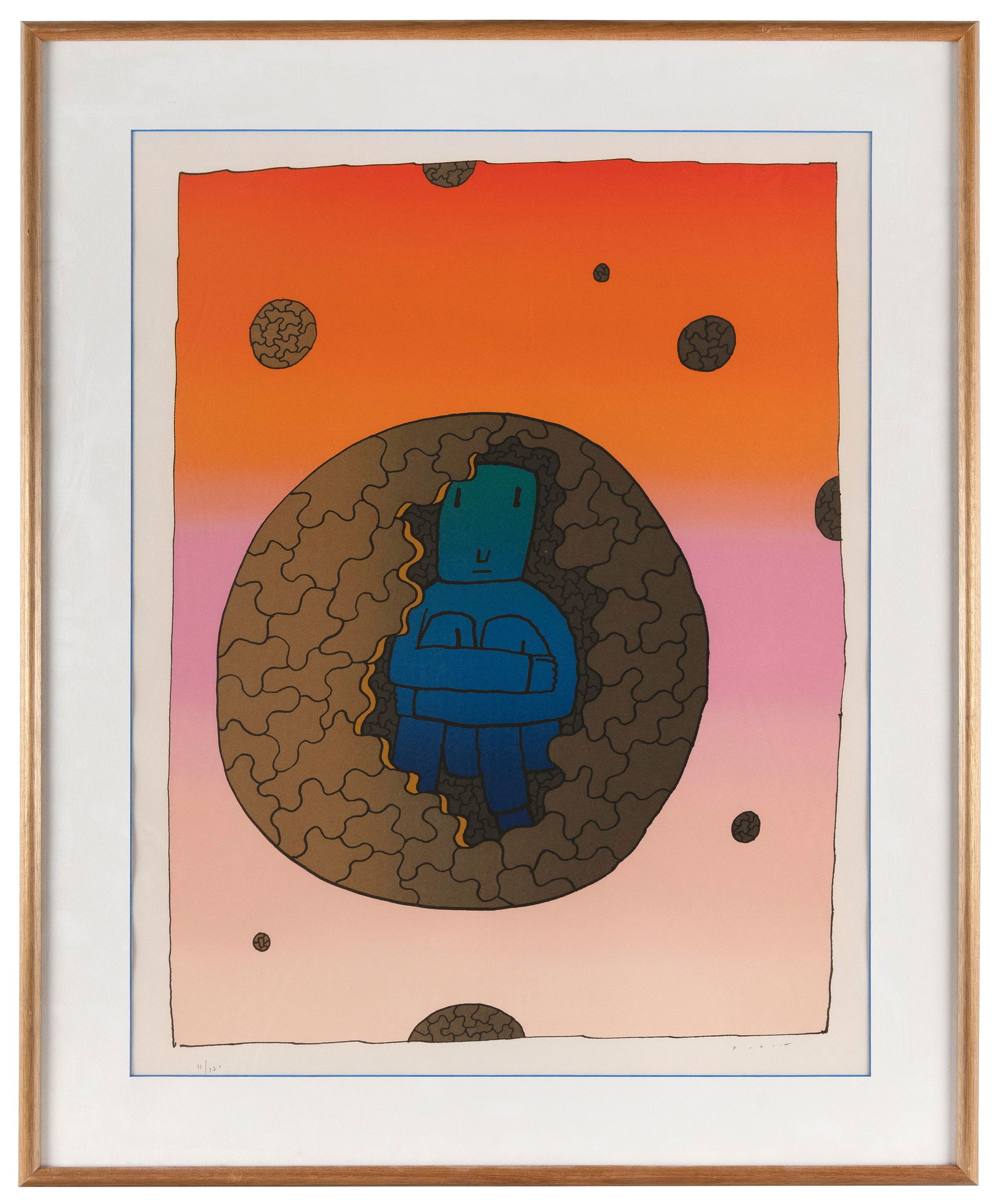 JEAN-MICHEL FOLON (New York/Belgium/France/Monaco, 1934-2005), "L'Espace Interior", circa 1970., Col (1 of 2)