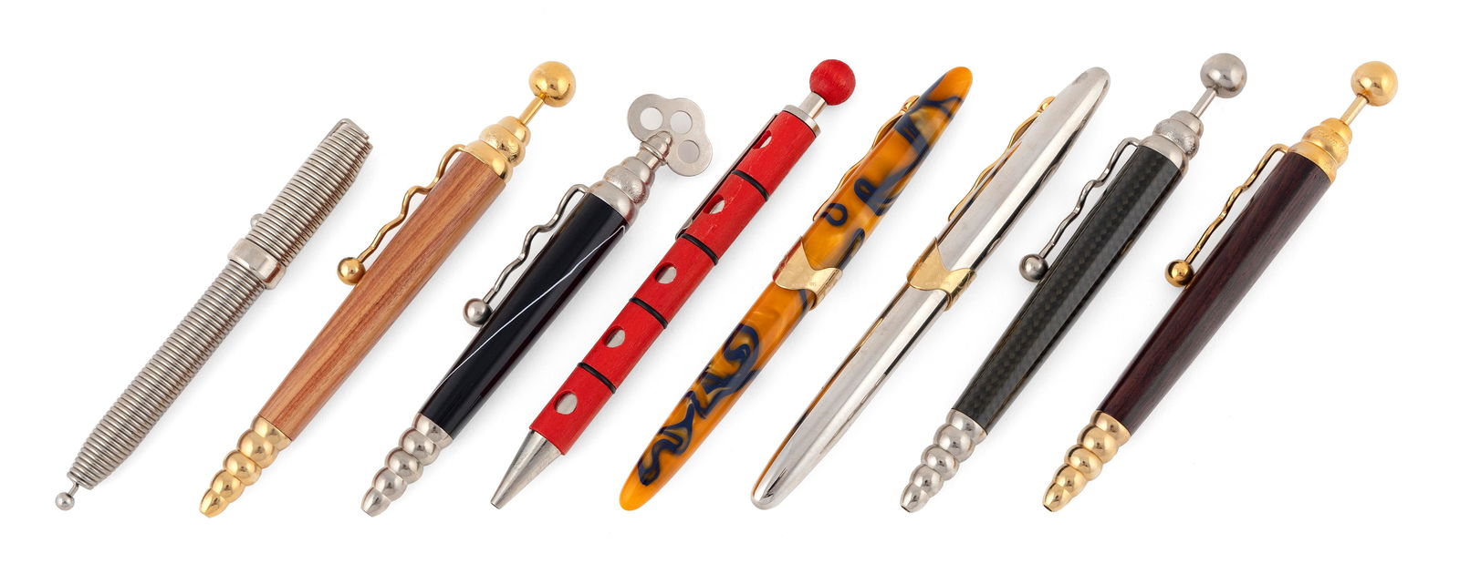 Eight Assorted Ballpoint Pens Lengths From 5" To 5.875". Auction