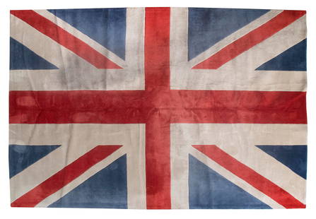 CONTEMPORARY CARPET: 9'0" X 13'0" 20th Century: CONTEMPORARY CARPET: 9'0" X 13'0"20th CenturyDesigned as a British Union Jack. Polyester.