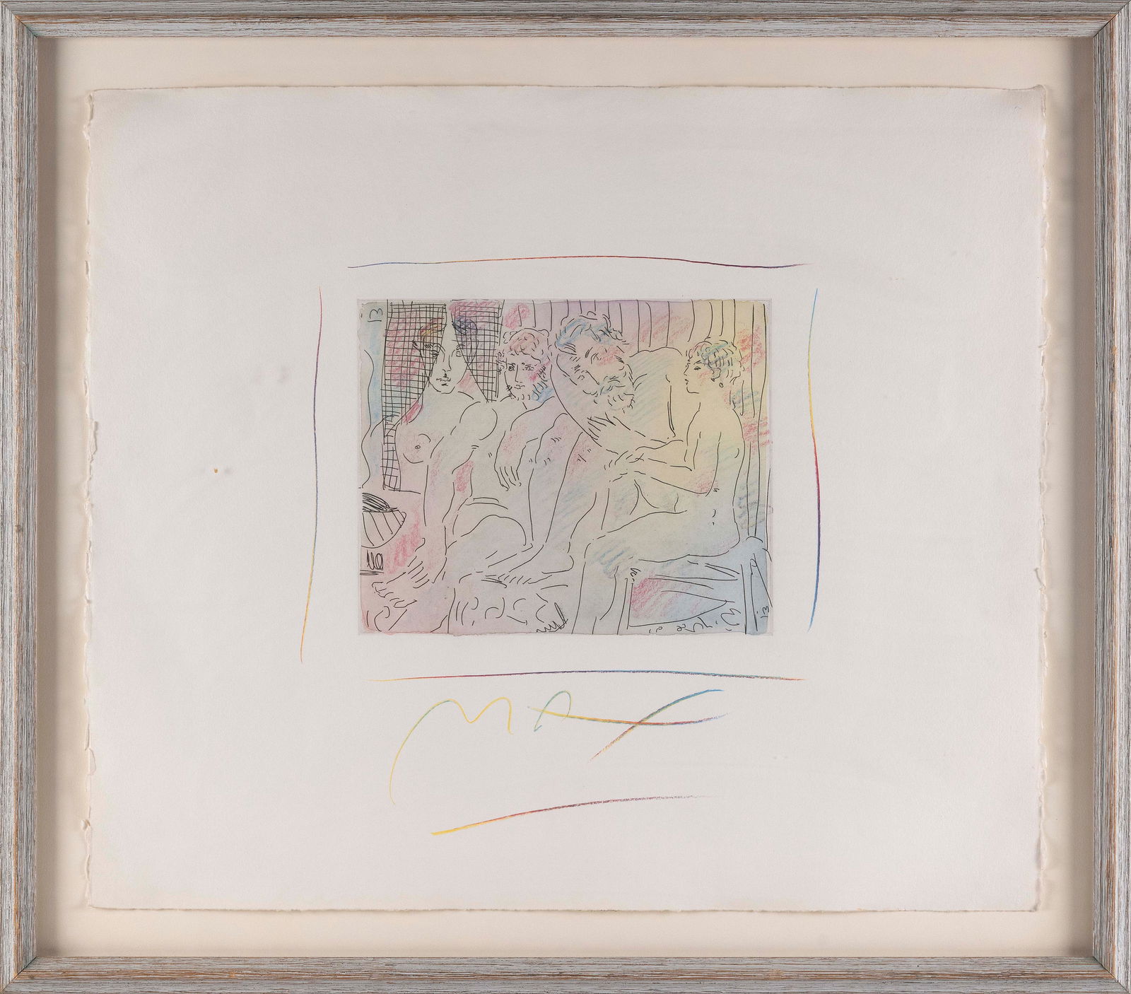 PETER MAX (New York/Germany, 1937-), Homage to Picasso., Etching with hand coloring in watercolor, 1 (1 of 2)