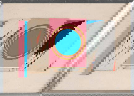 BUD HOPKINS (New York/West Virginia, 1931-2011), Collage., Mixed media on card stock, 9î x: BUD HOPKINSNew York/West Virginia, 1931-2011Collage. Signed and dated on second panel from left ìHopkins ë74î. Numbered in pen verso "74-c19".Mixed media on card stock, 9î