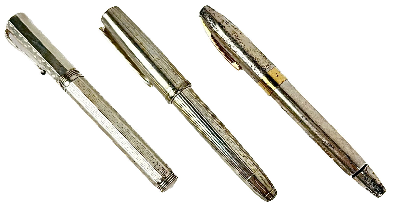 THREE STERLING SILVER FOUNTAIN PENS (1 of 2)