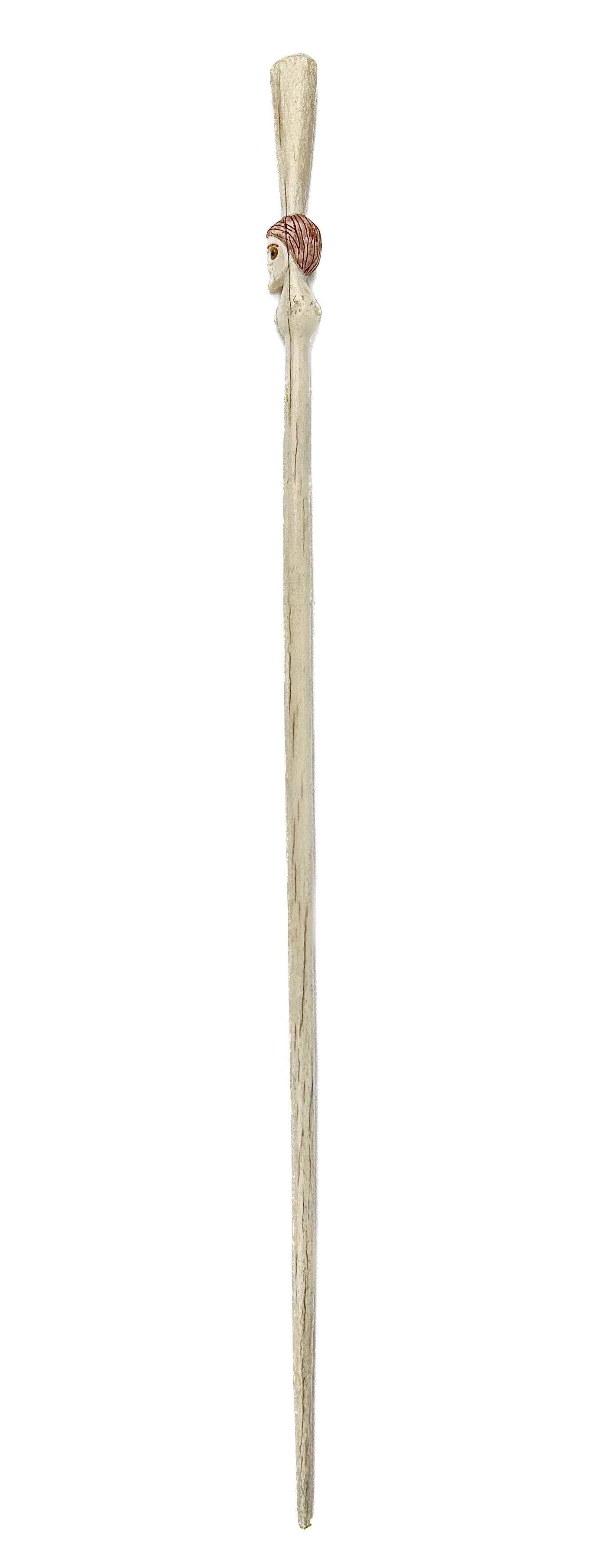 CARVED WHALEBONE FIGURAL CANE Late 19th/Early 20th Century Length 31.5". (1 of 3)