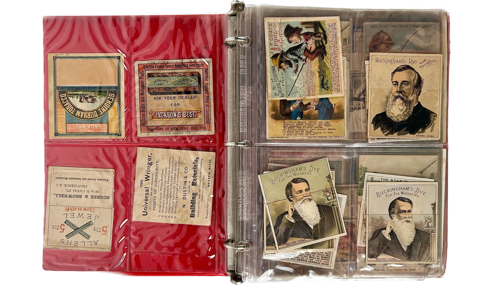 TRADE CARD ALBUM 19th/Early 20th Century Cards from 3" x 3" to 8" x 9". (1 of 8)