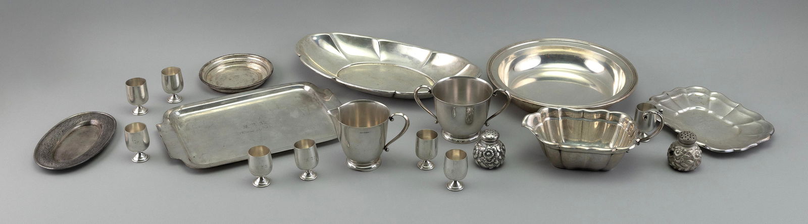 EIGHTEEN ASSORTED PIECES OF STERLING SILVER Approx. 69.2 troy oz. (1 of 1)
