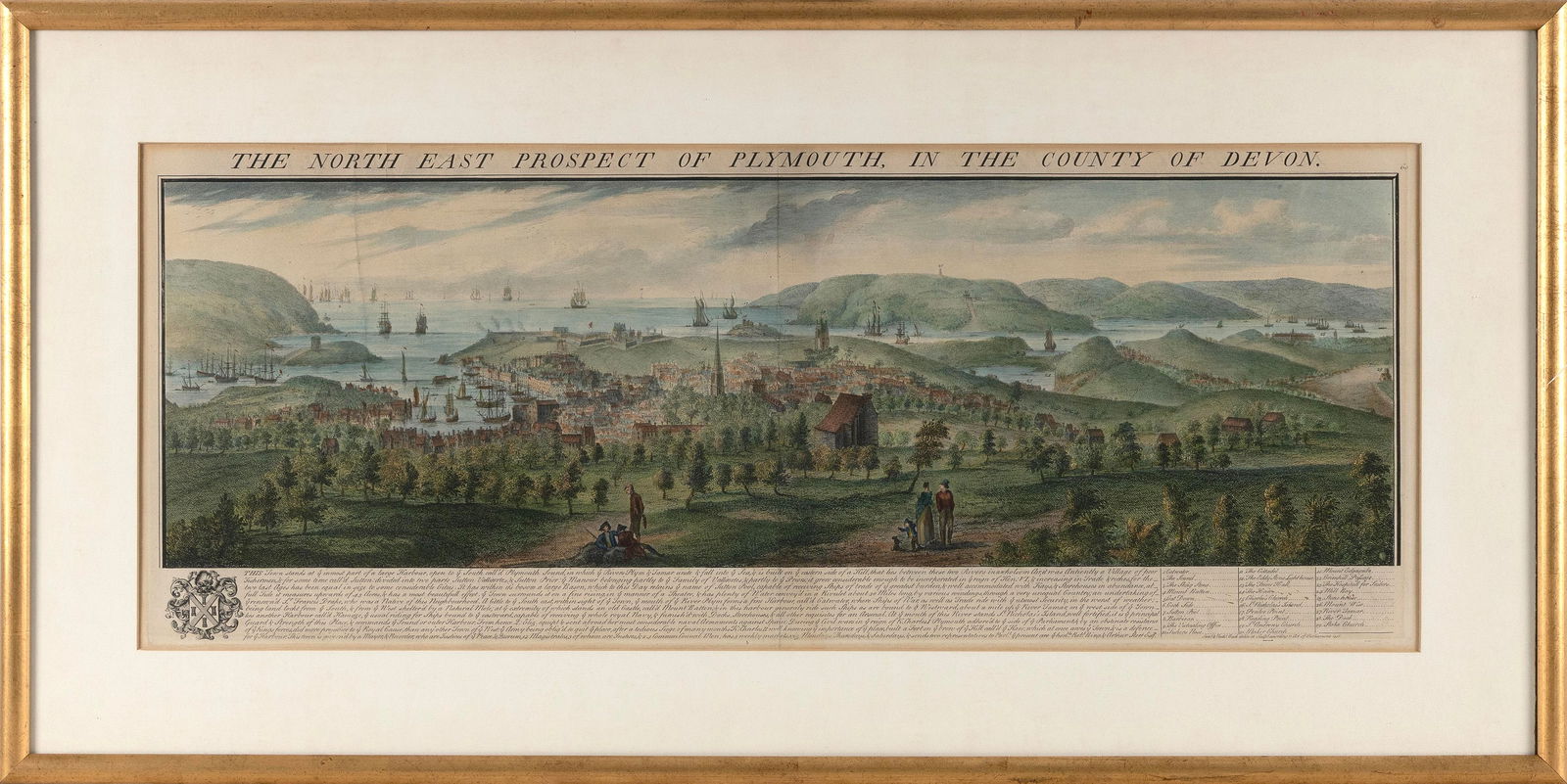 HAND-COLORED TOPOGRAPHICAL MAP "THE NORTH EAST PROSPECT OF PLYMOUTH, IN THE COUNTY OF DEVON.", Dated (1 of 2)