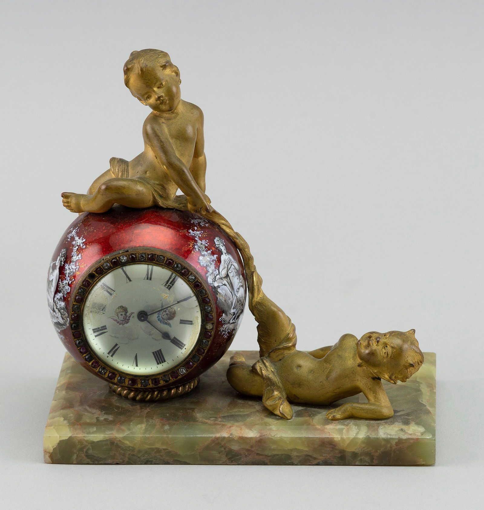 VIENNESE ENAMEL CLOCK 19th Century Height 6î. (1 of 4)