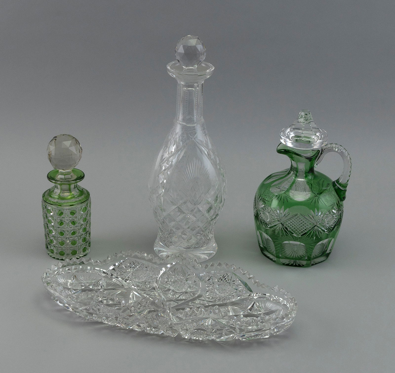 FOUR PIECES OF GLASS 19th Century Heights from 6î to 13î. (1 of 1)