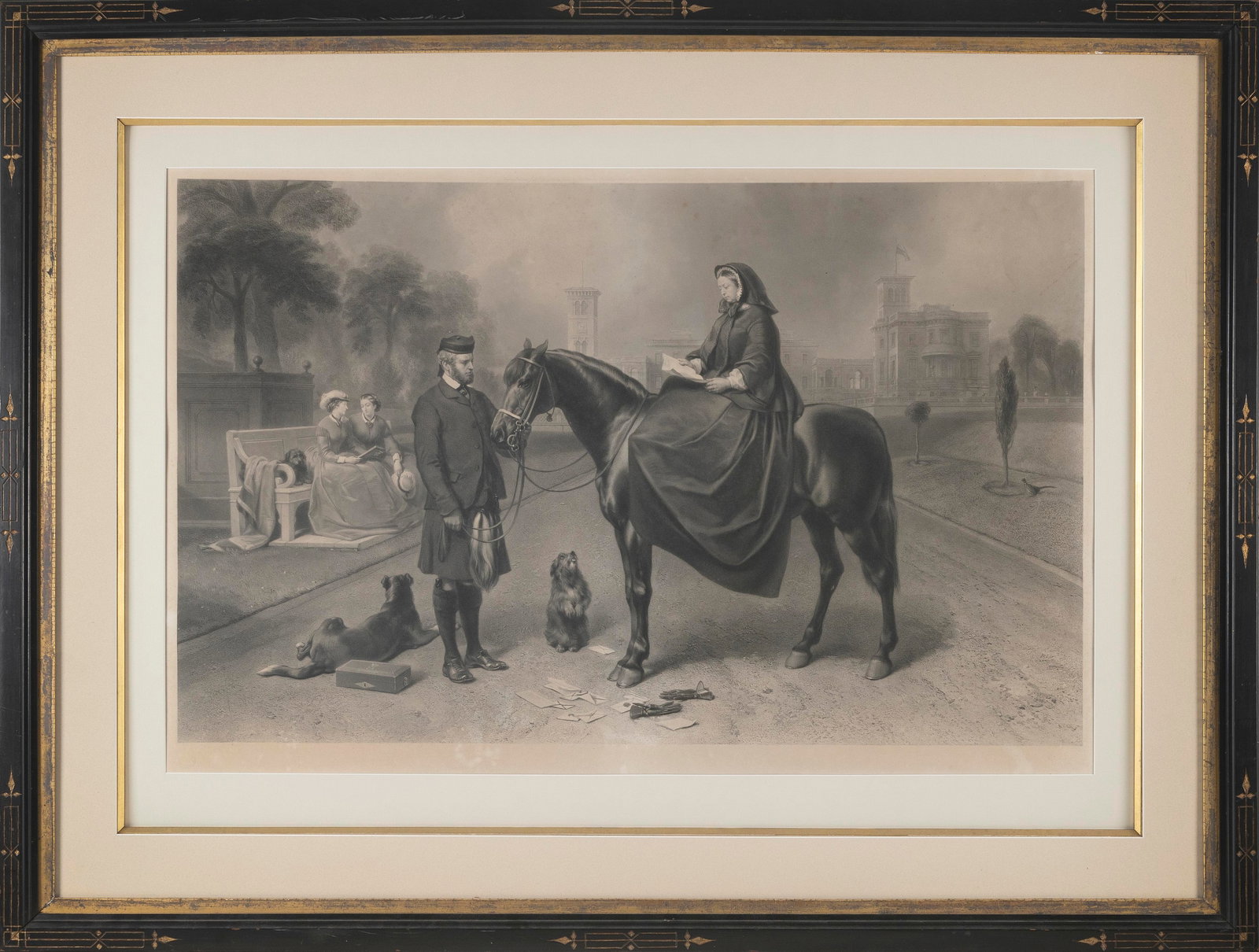 PRINT OF QUEEN VICTORIA Late 19th Century 22.5î x 35î. Framed 35.5î x 47.25î.: PRINT OF QUEEN VICTORIA Late 19th Century After Sir Edwin Henry Landseerís ìQueen Victoria at Osborneî, painted in 1865. 22.5î x 35î. Framed 35.5î x 47.25î.