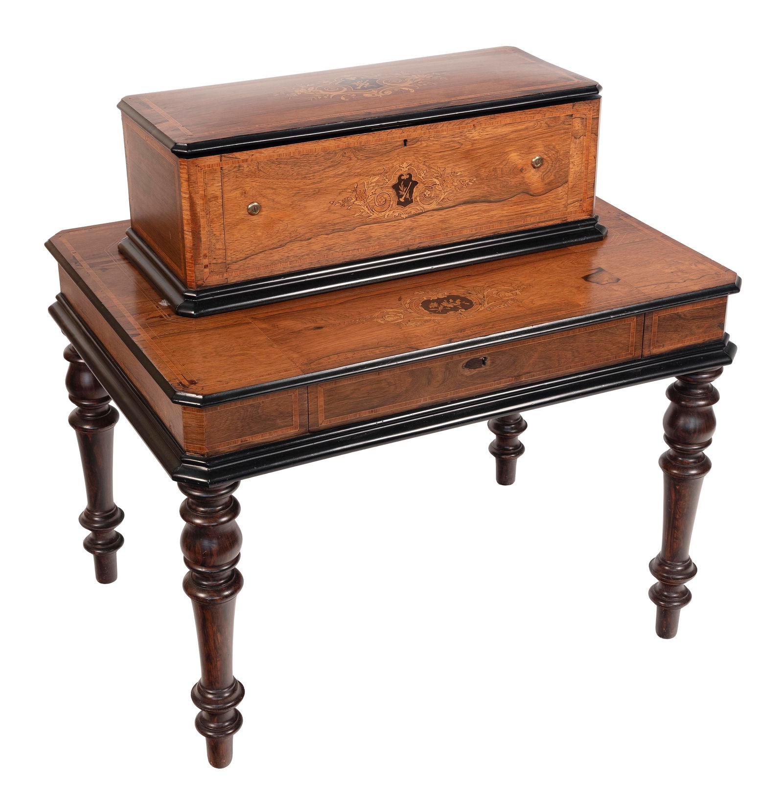 SWISS CYLINDER MUSIC BOX WITH STAND 19th Century Height 40î. Width 40î. Depth 29.5î. (1 of 5)