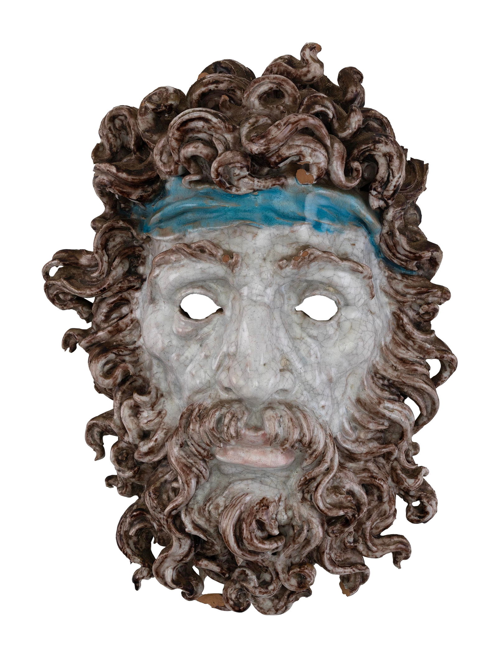 CERAMIC MASK OF ZEUS Italy, 20th Century Height 15î. (1 of 2)