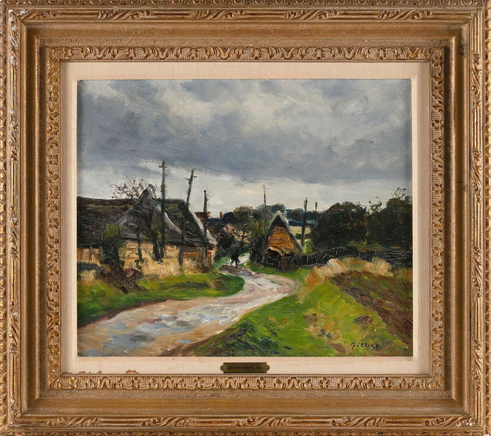GASTON SEBIRE (France/America, 1920-2001), Rural scene., Oil on canvas, 15î x 18î. Framed (1 of 2)