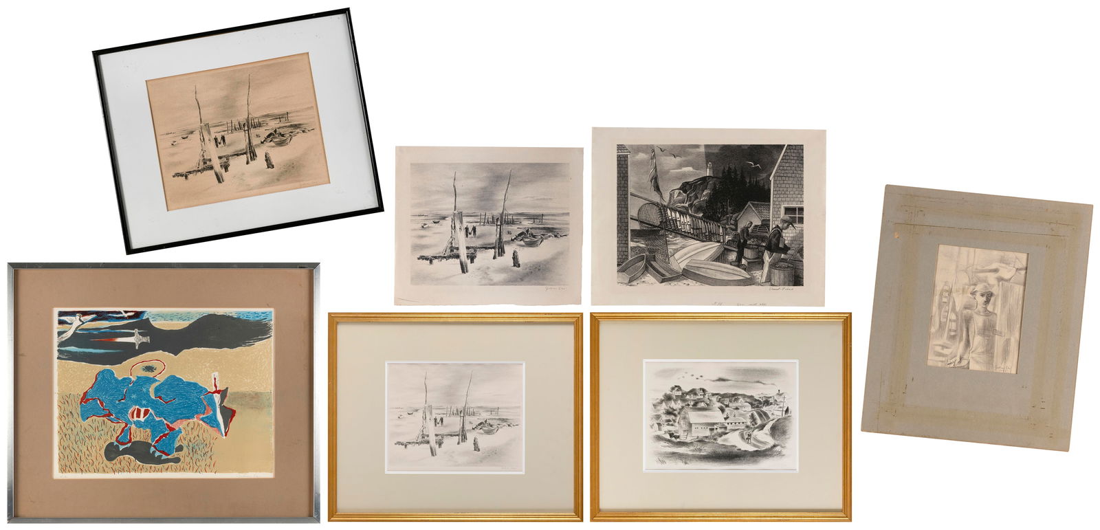 JULIAN EDWIN LEVI (Pennsylvania/New York, 1900-1982), One pencil drawing and five lithographs, (1 of 11)
