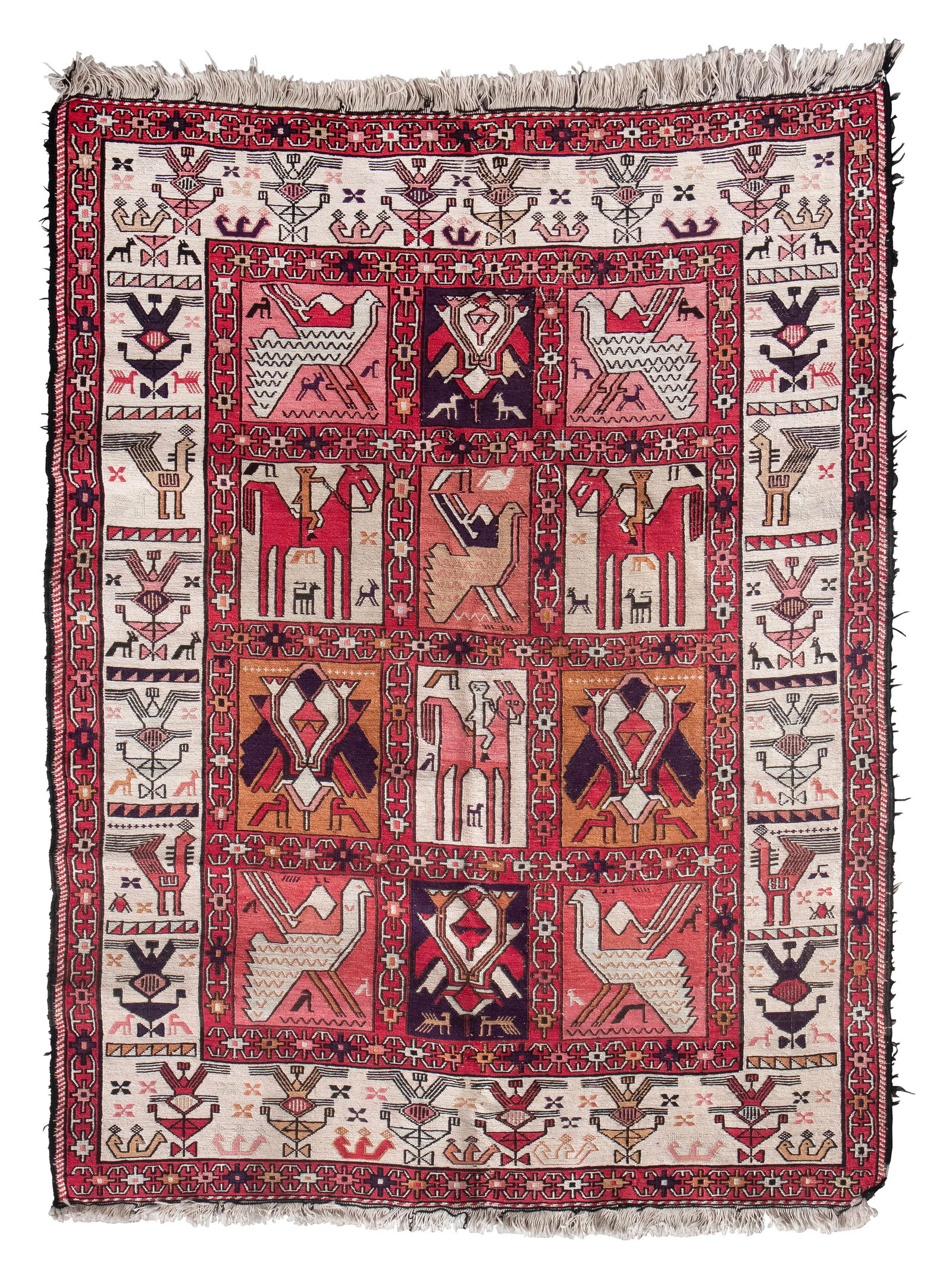 SOUMAC FLATWEAVE WOOL RUG: APPROX. 4'0" X 6'0" Turkey, 20th Century (1 of 1)