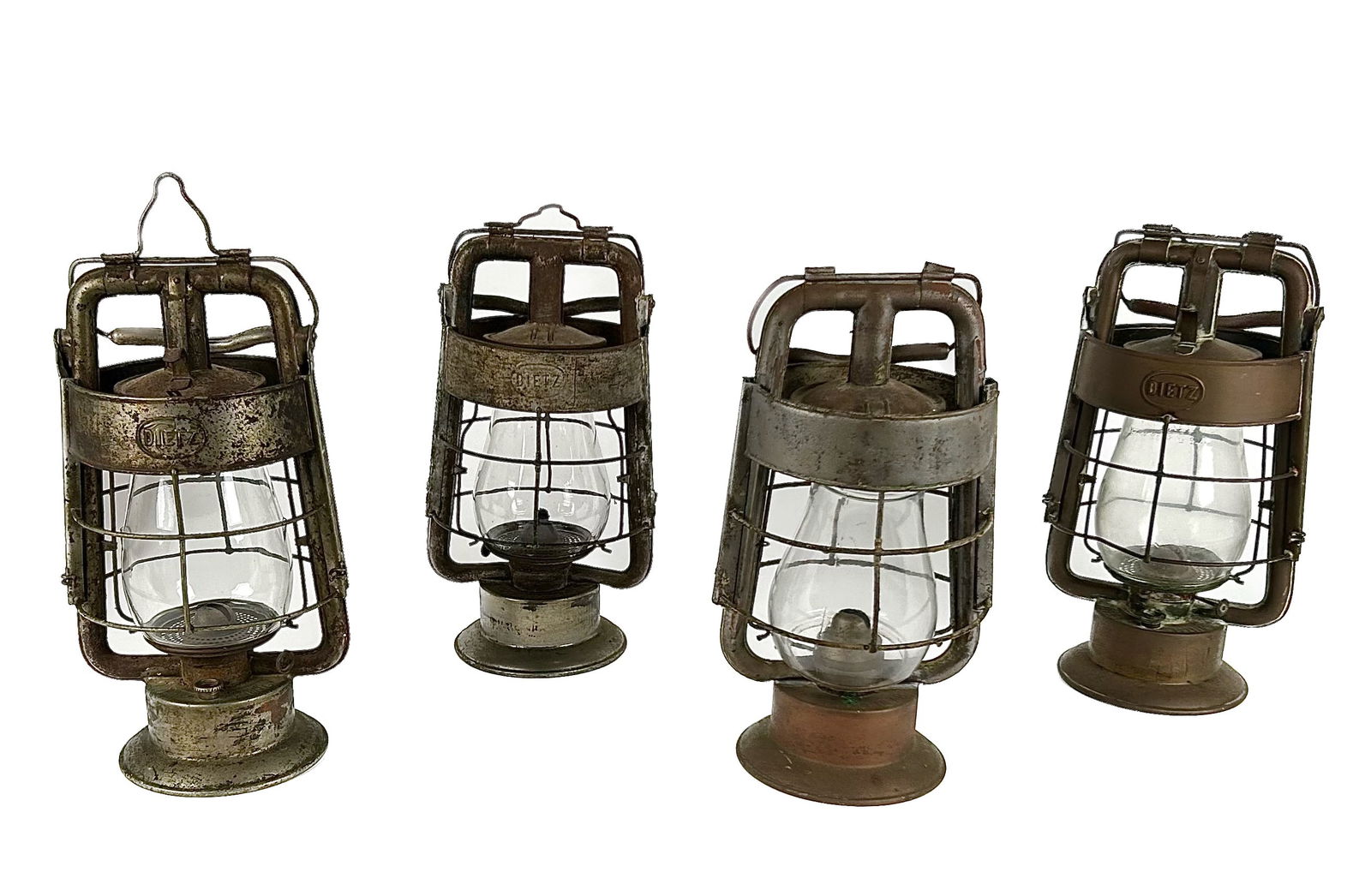 FOUR  DIETZ LANTERNS 20th Century Heights from 14" to 15". (1 of 3)