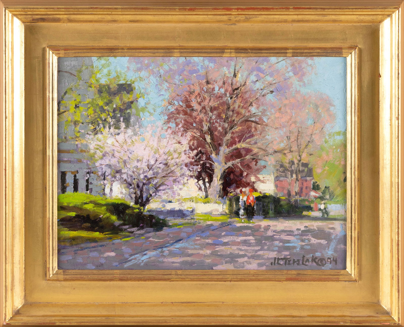 JOHN CHARLES TERELAK (New York/Massachusetts, 1942-), "Broadway, Morning”., Oil on board, (1 of 2)