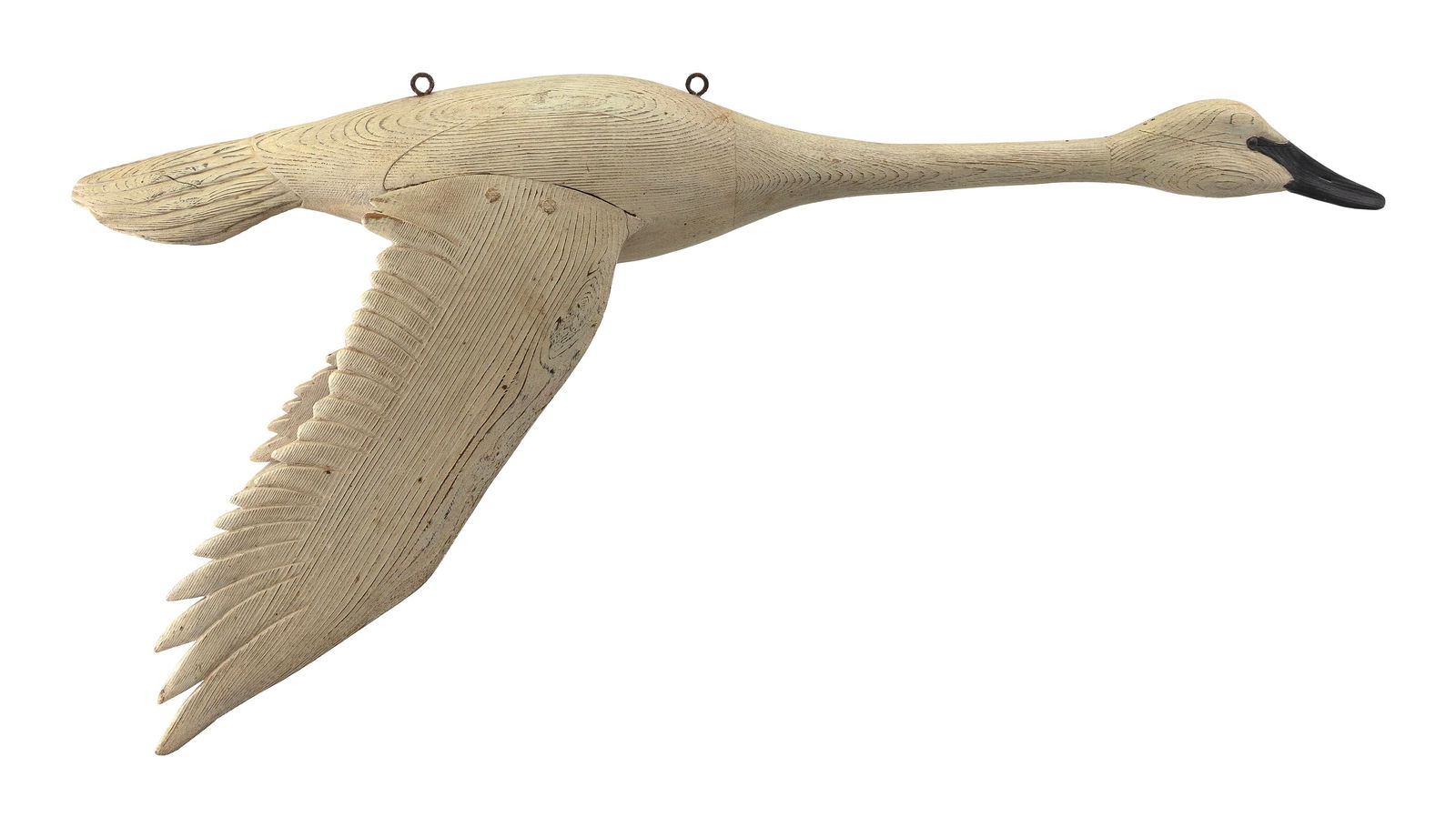 THOMAS LANGAN TRUMPETER SWAN Canton, North Carolina, 1942- Height 16". Length 37". (1 of 3)