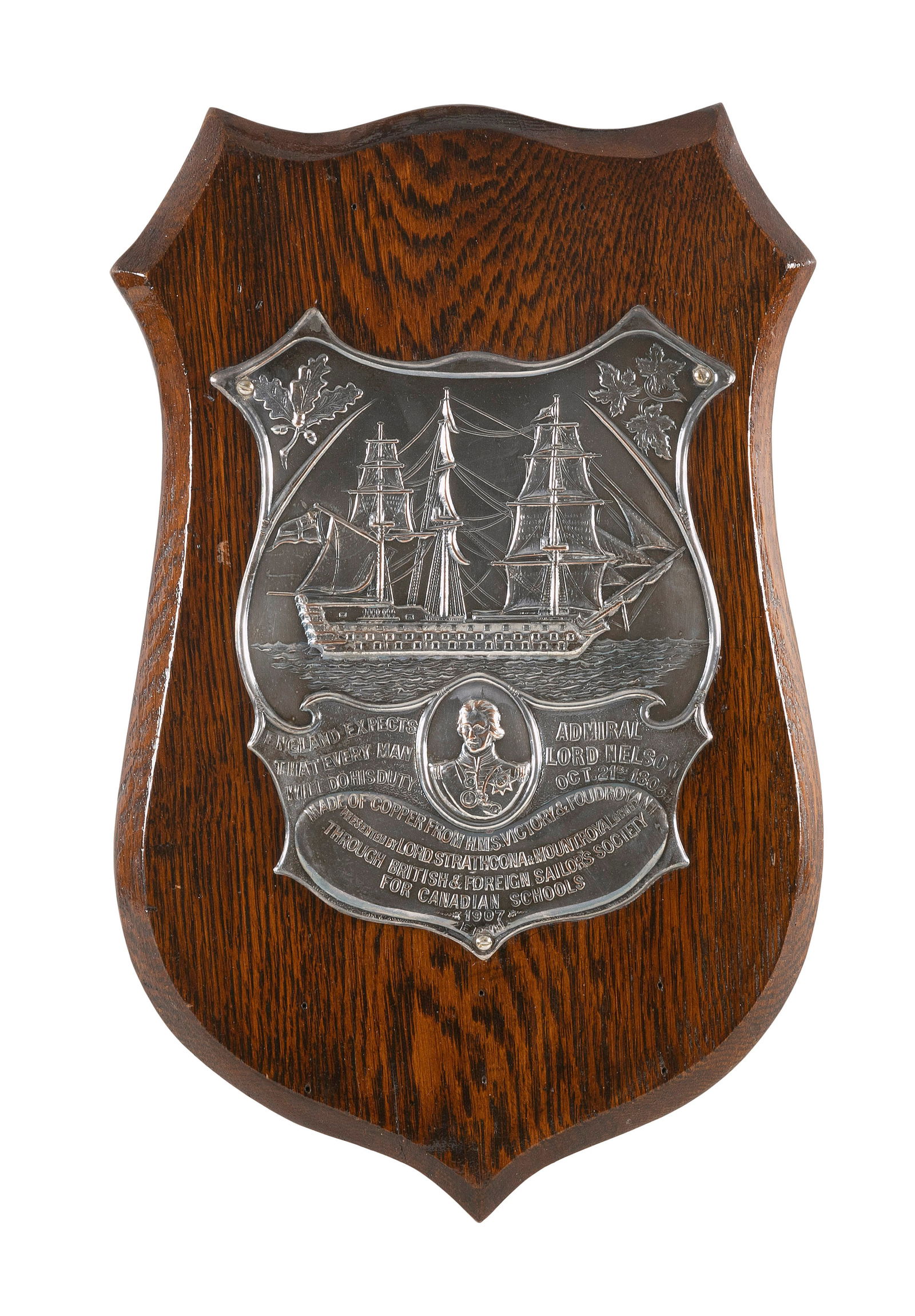 SILVER PLATED PLAQUE OF MARITIME INTEREST 13.5" x 8.5". (1 of 2)