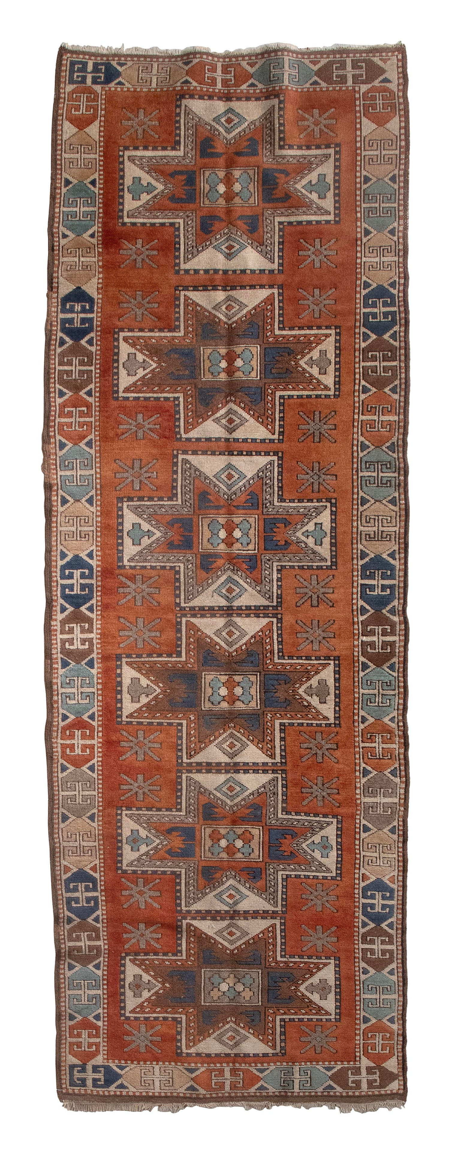 TURKISH RUG IN KAZAK DESIGN: 3’5" X 10’1" Late 20th Century (1 of 1)