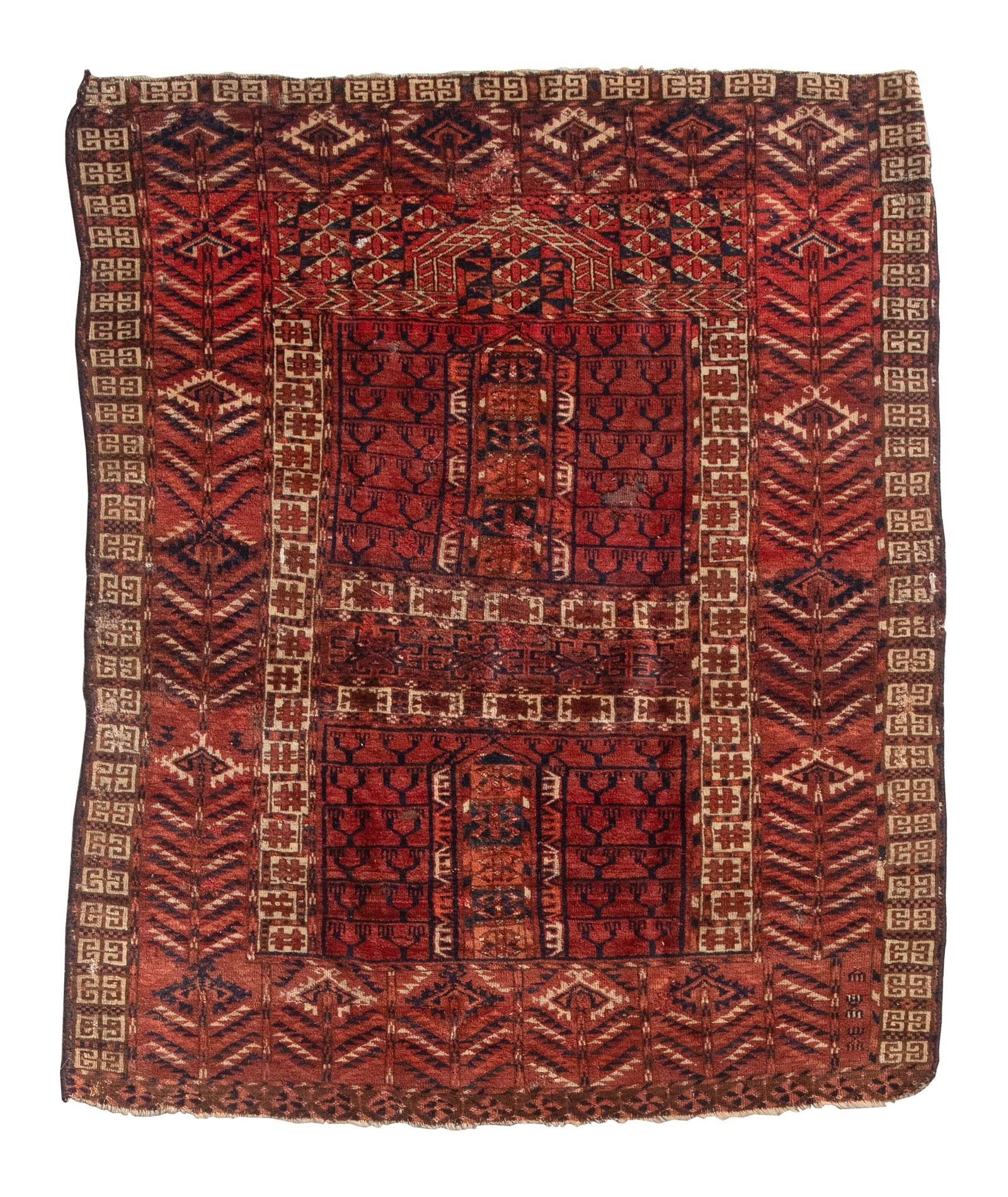 BOKHARA PRAYER RUG: 3’6" X 4’4" First Quarter of the 20th Century (1 of 1)