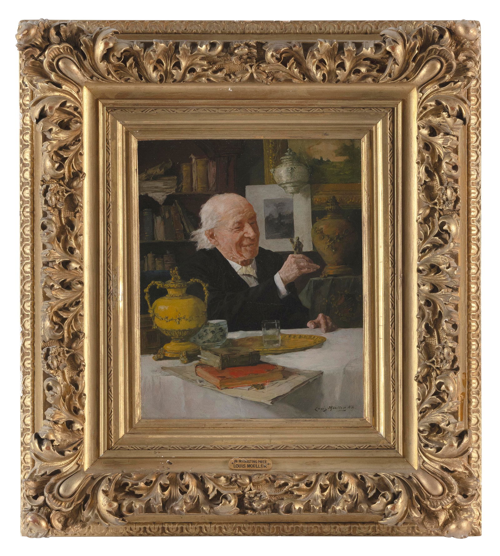 LOUIS HENRY CHARLES MOELLER (New York/New Jersey, 1855-1930), "An Interesting Piece"., Oil on (1 of 2)