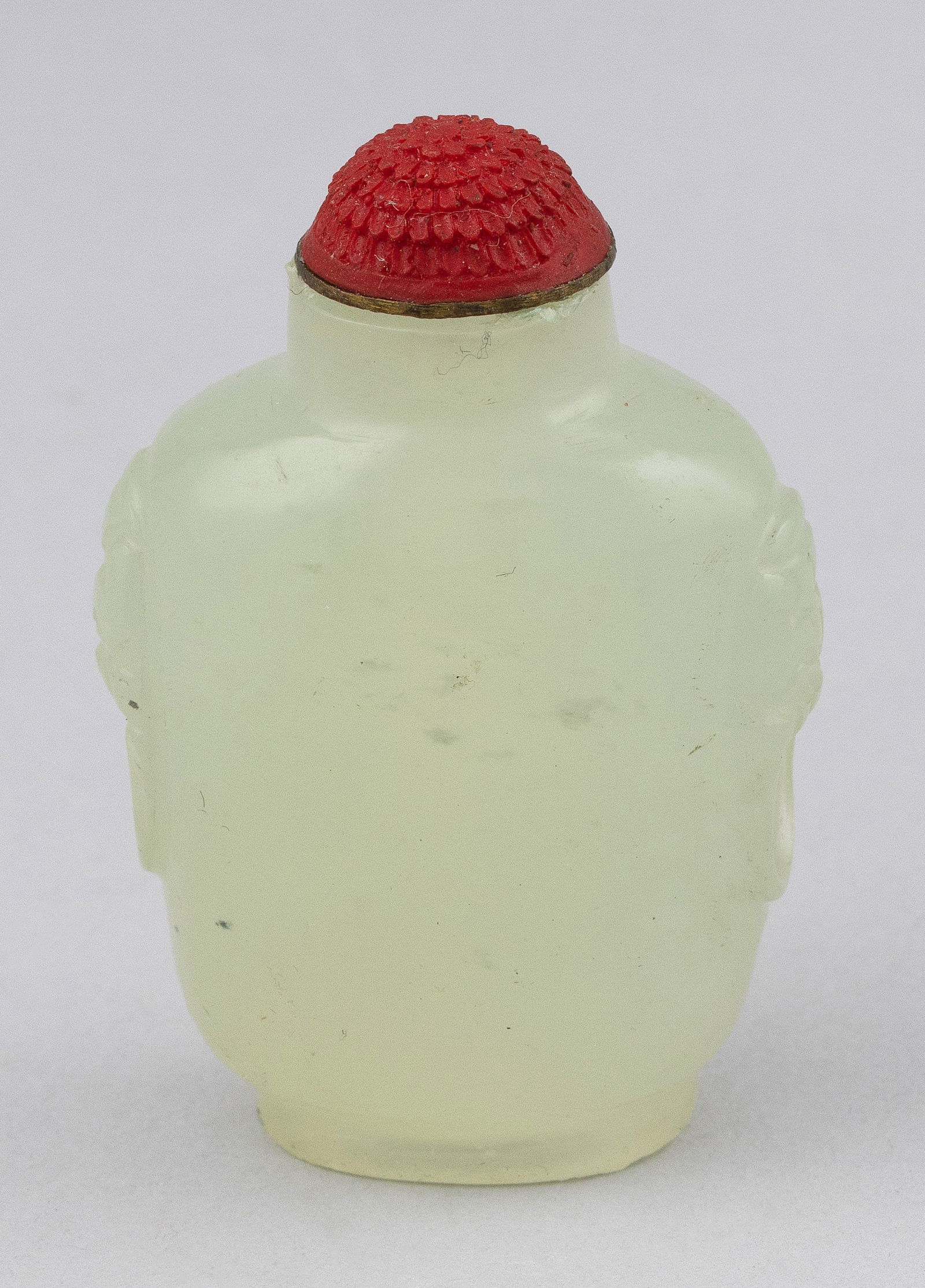 CHINESE CELADON JADEITE SNUFF BOTTLE 20th Century Height 2.25". (1 of 3)