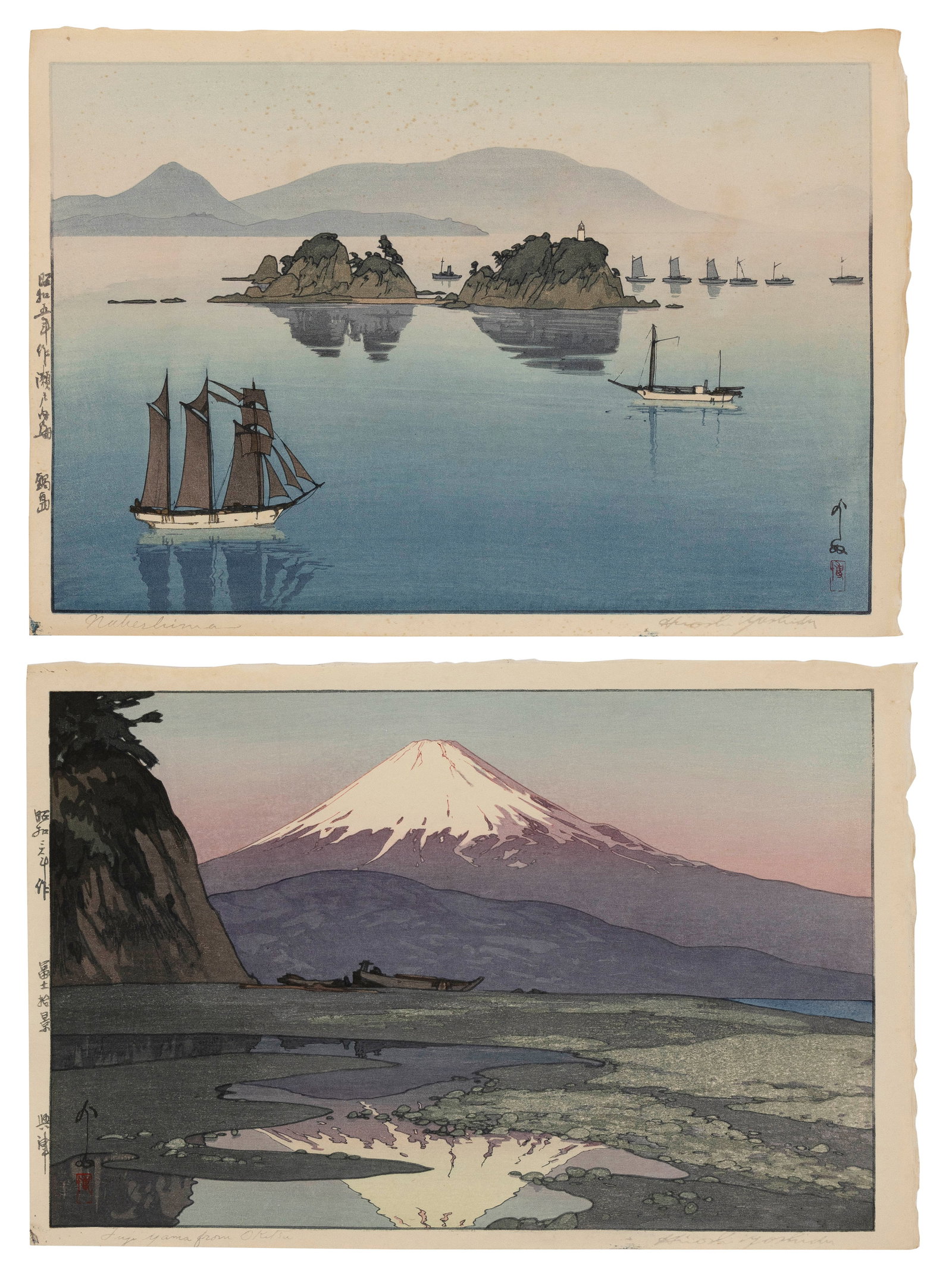 HIROSHI YOSHIDA (Japan, 1876-1950), Nabeshima., Woodblock print, oban yoko-e, 10.5" x 16". Unframed.: HIROSHI YOSHIDA Japan, 1876-1950 Nabeshima. Signed lower right. Titled lower left. Woodblock print, oban yoko-e, 10.5" x 16". Unframed.